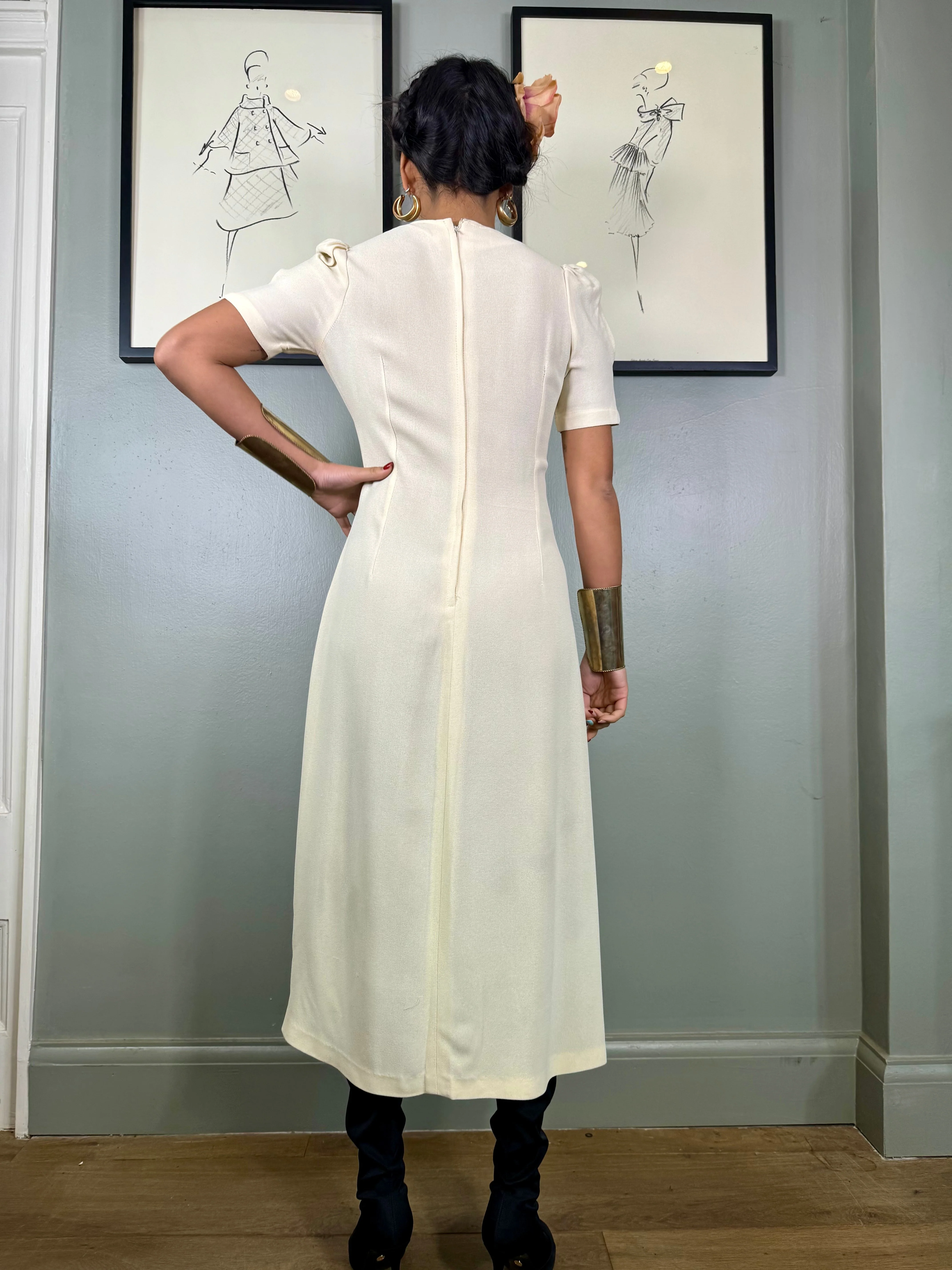 Ossie Clark, for Radley cream crepe dress - Image 23