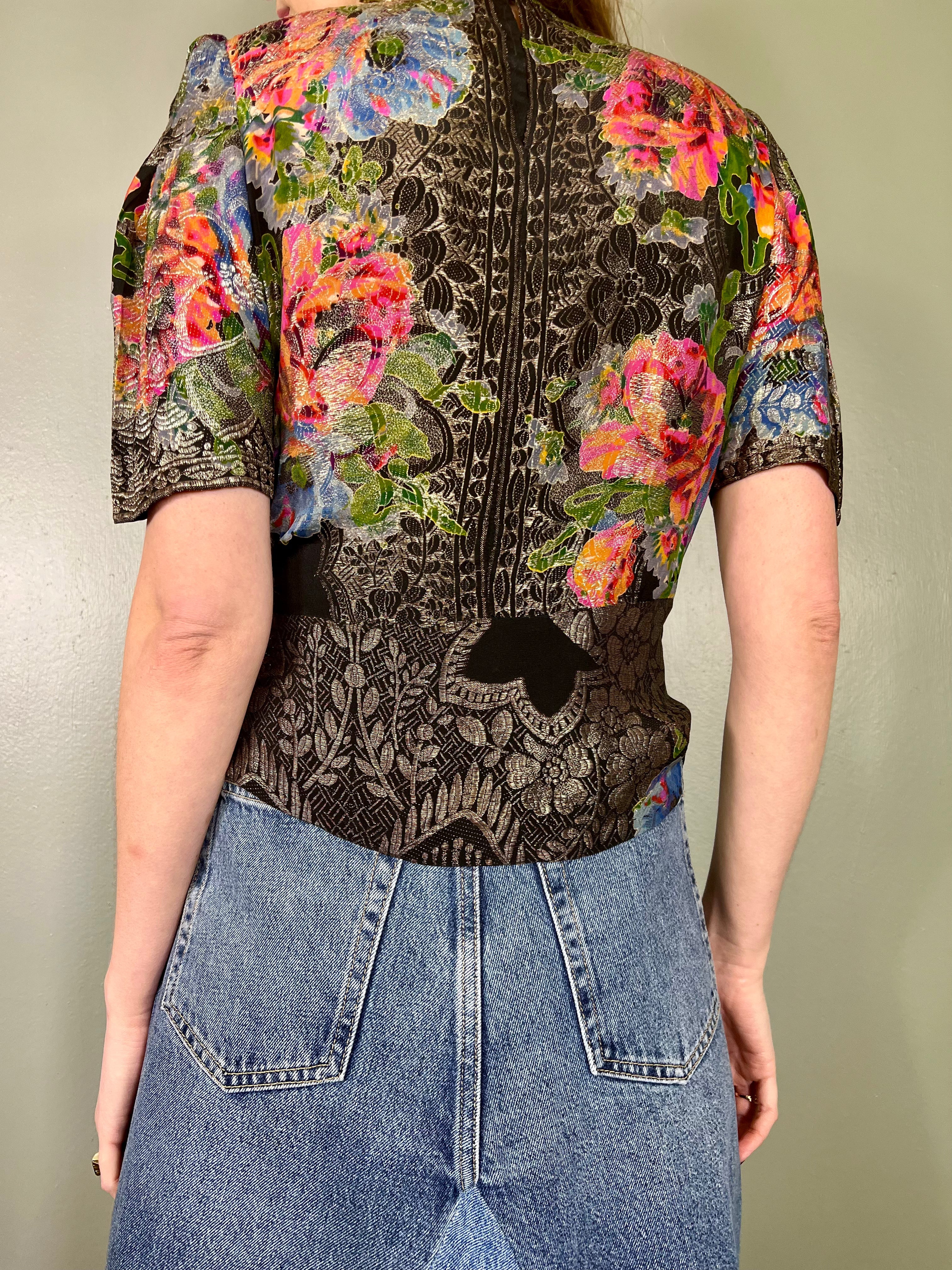 Poppy, 30s lamé floral top - Image 8