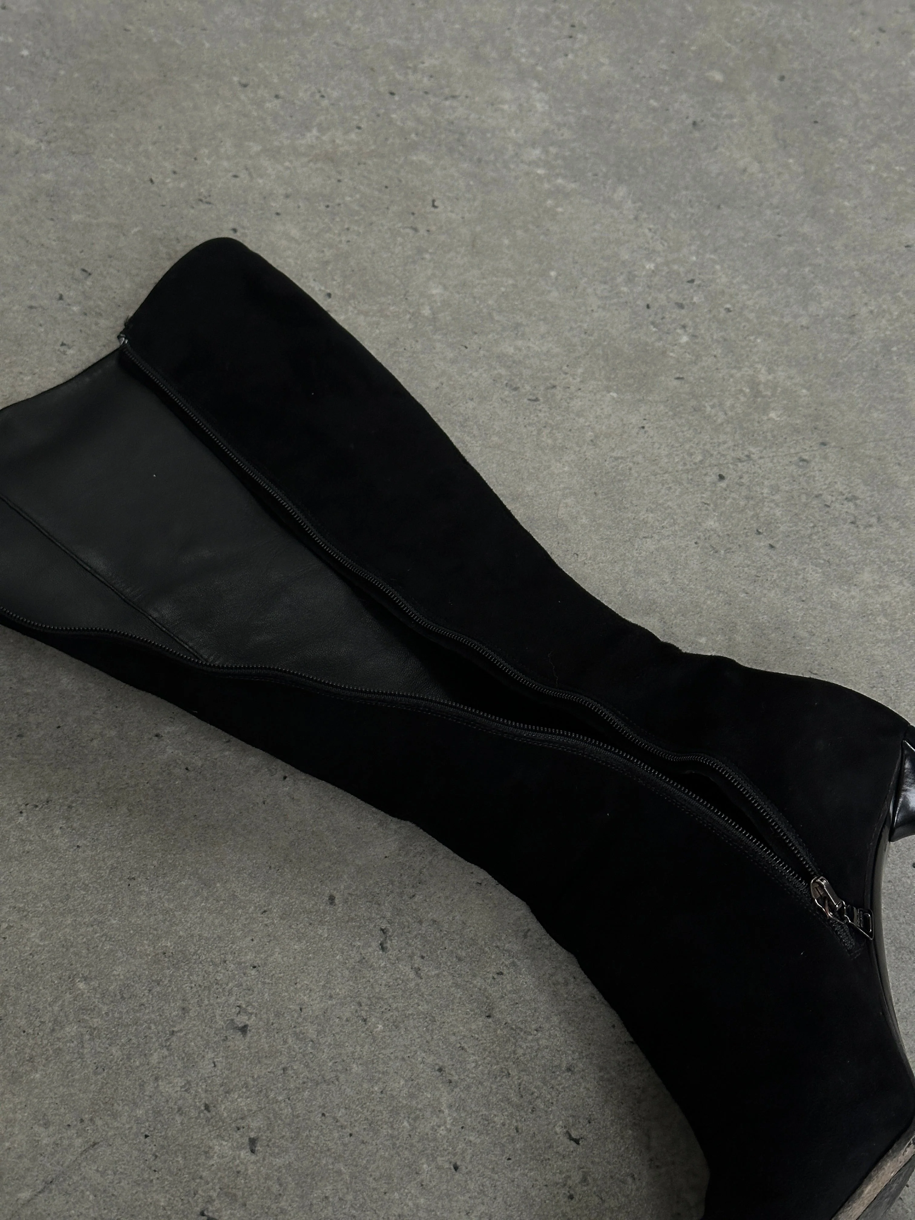 Prada 2000s Suede Square Toe Heeled Knee Boots - UK 7.5 / EU 40.5 - Image 10