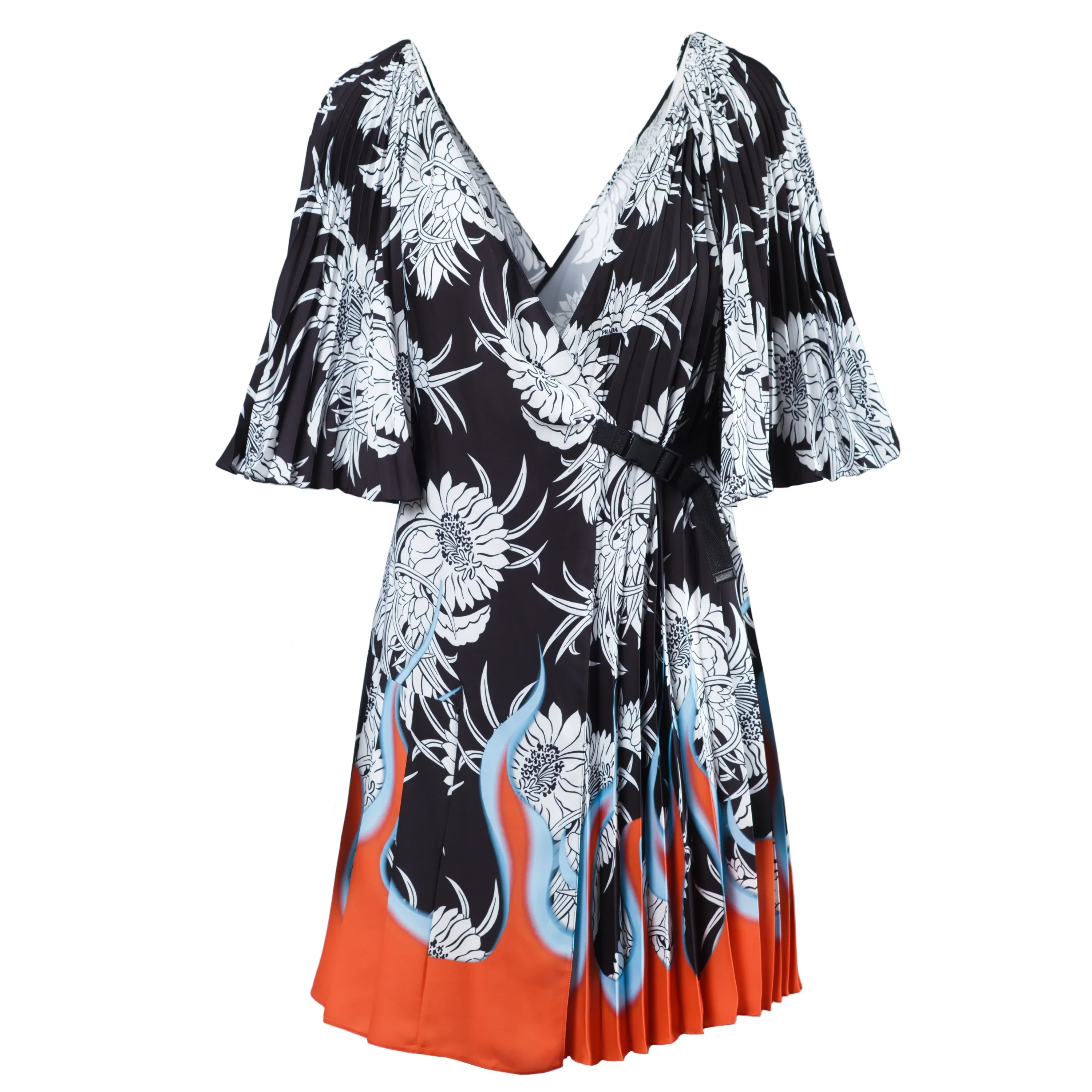 Prada Dahlia Flame Print Wrap Dress - '20s - Image 25