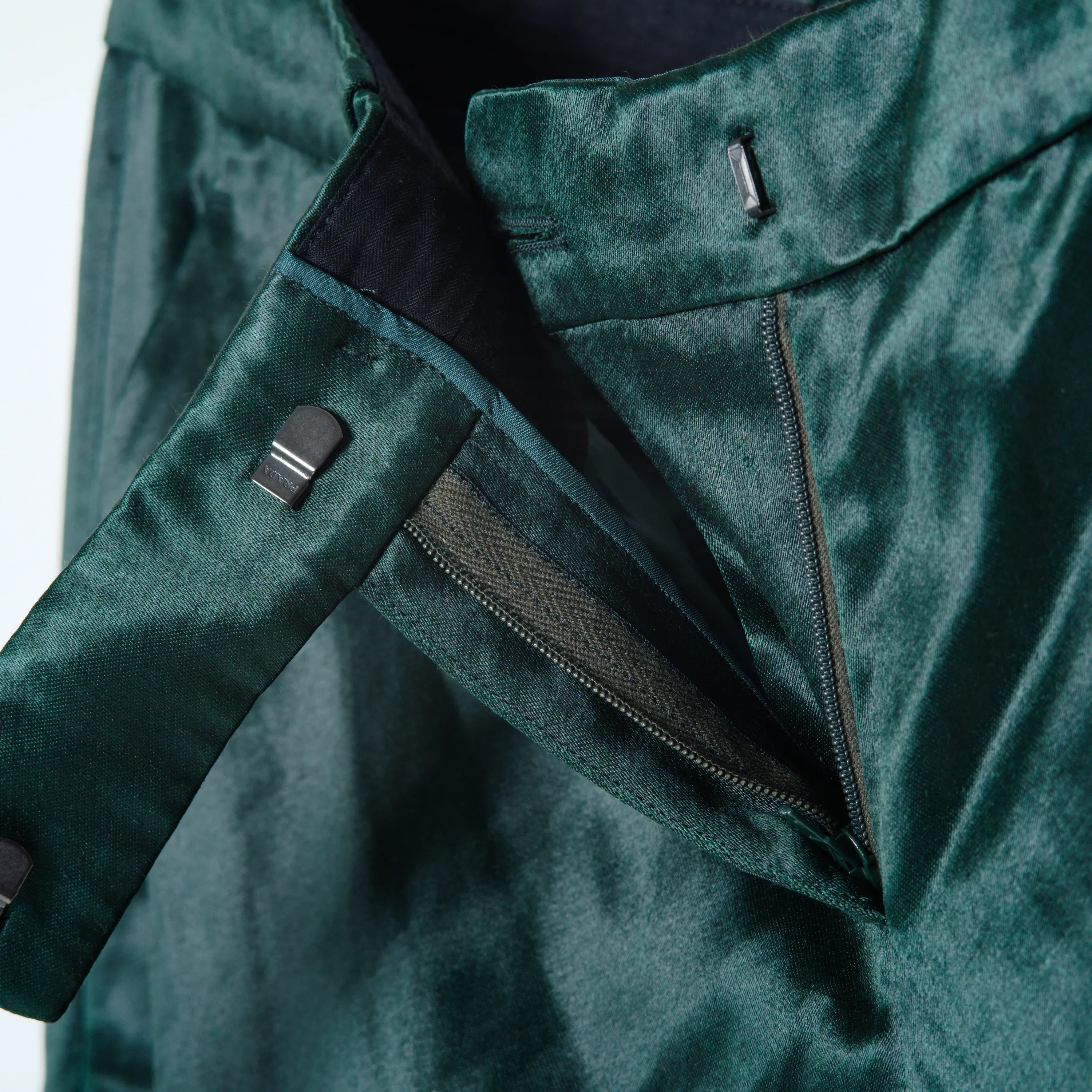 Prada Emerald Satin Tailored Trousers – ’00s - Image 4
