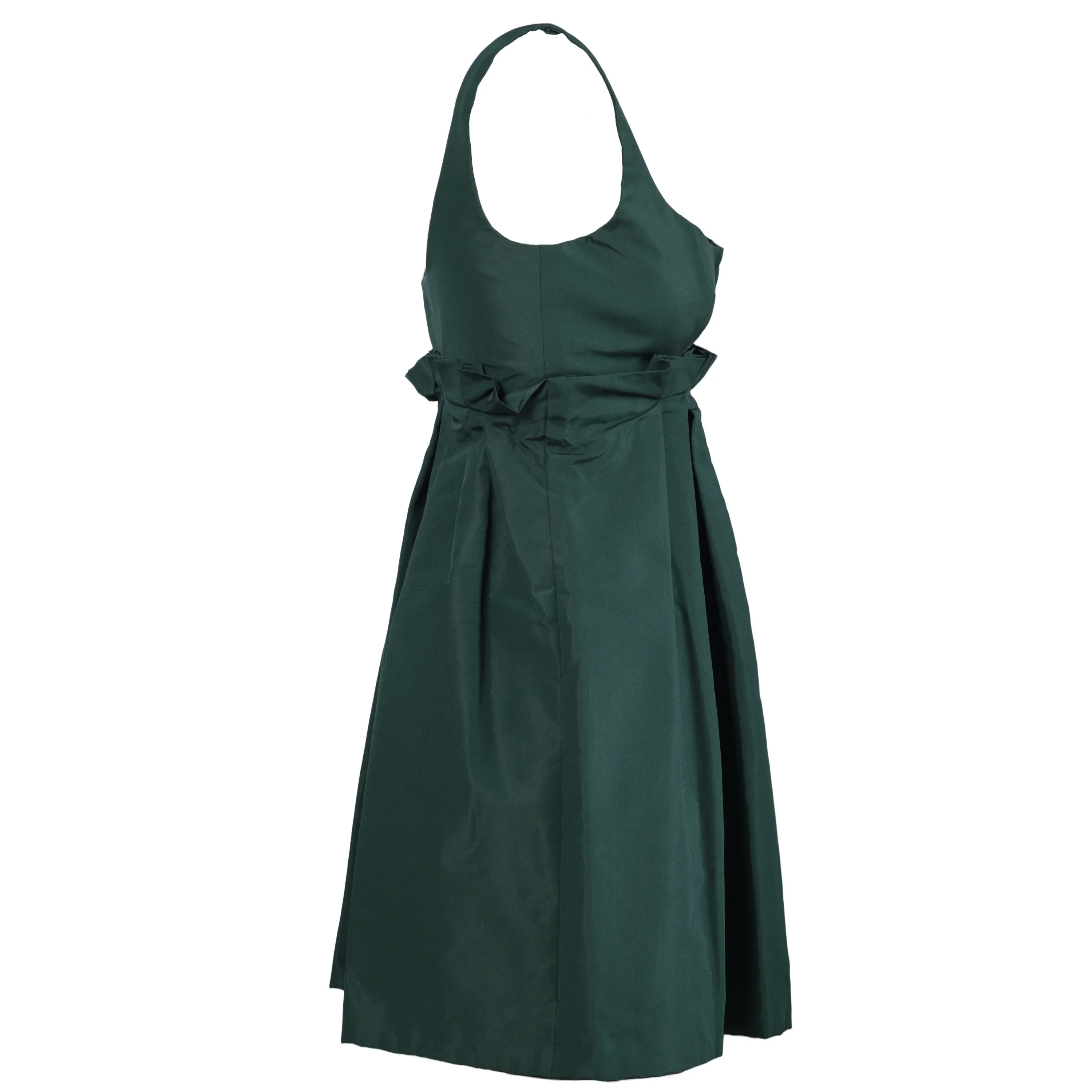 Prada Green Mini Dress With Contrast Pleated Insert - '10s - Image 26