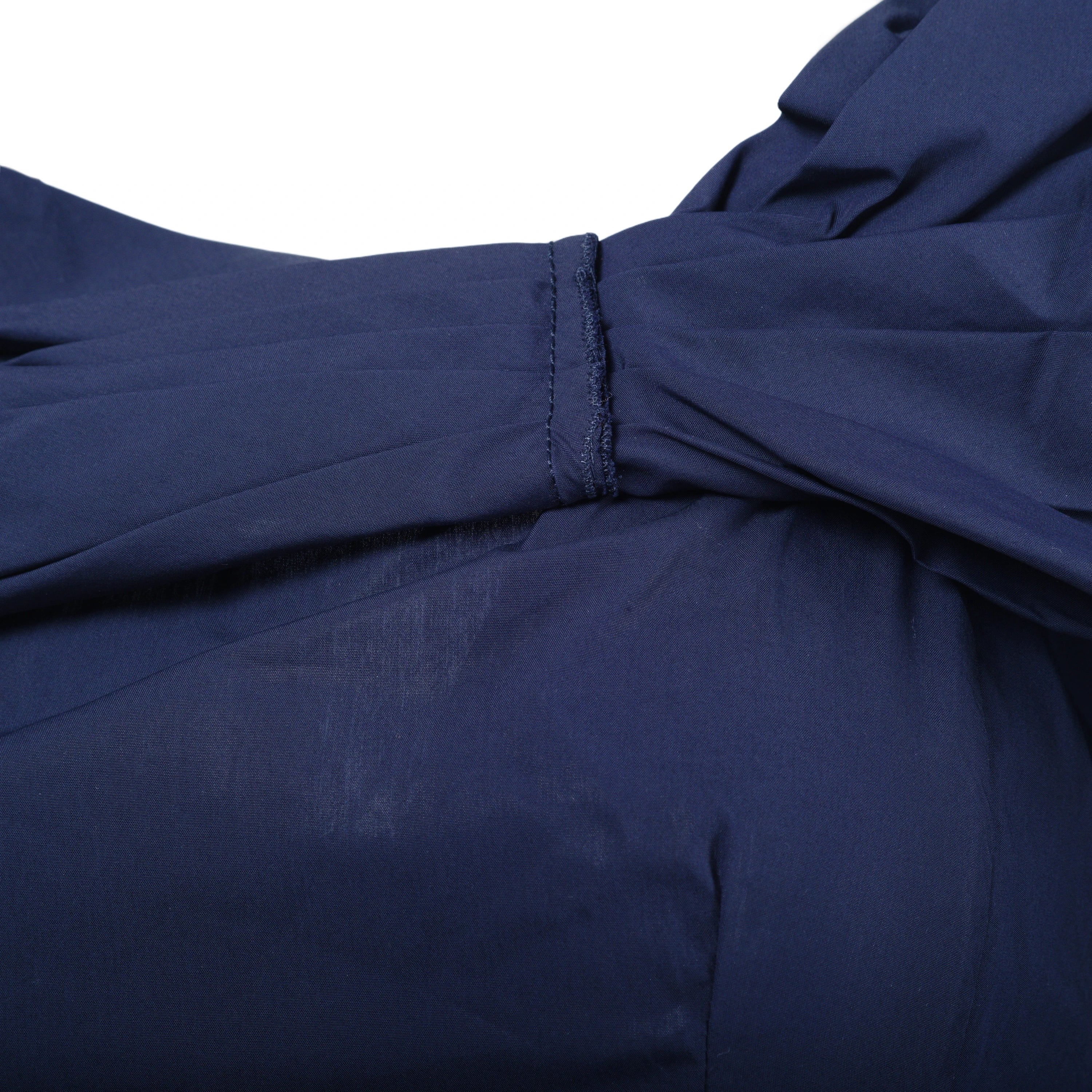Prada Mini Blue Dress with Off-the-Shoulder Neckline and Ruffled Hem- '10s - Image 4