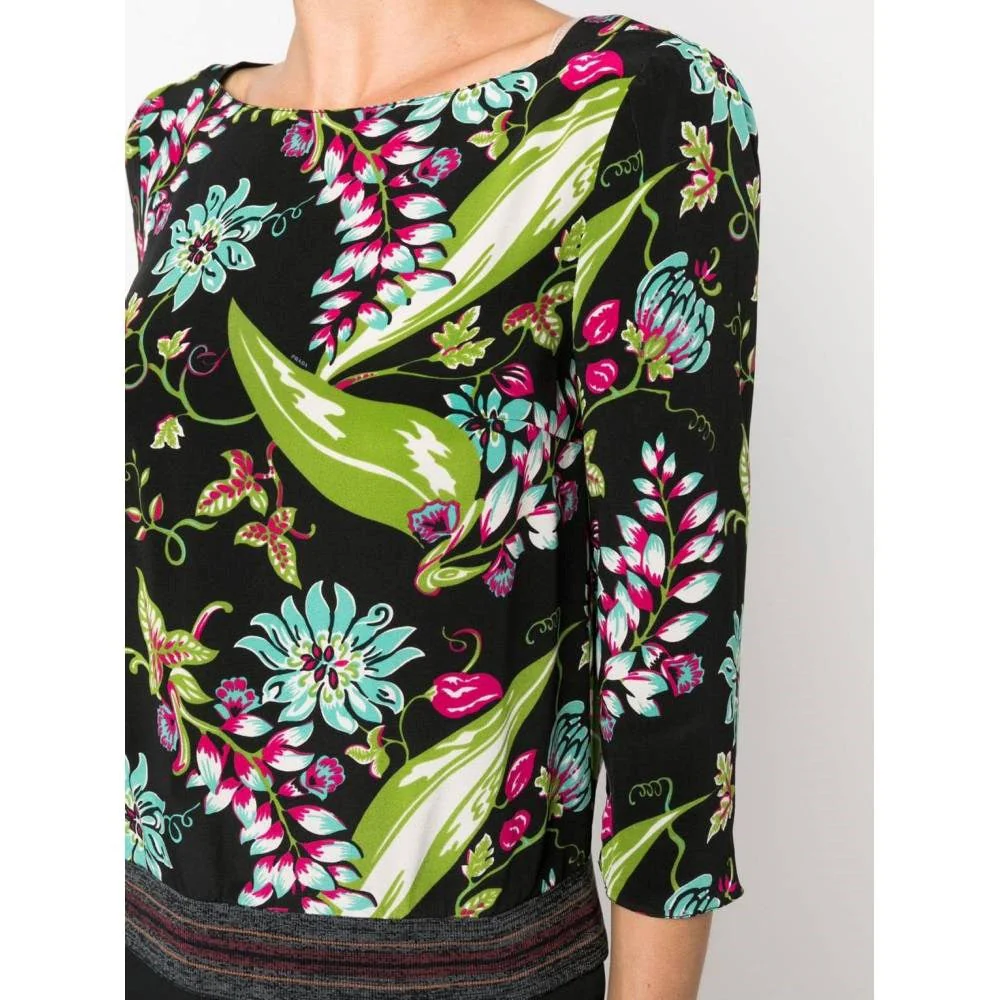 Prada Multicolor Floral Silk Blouse - 2010s - Image 191