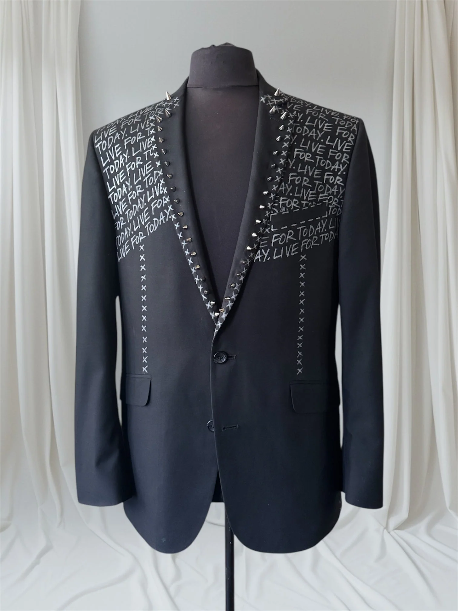 Punk Suit Jacket- Live For Today - L US 42R - Image 5
