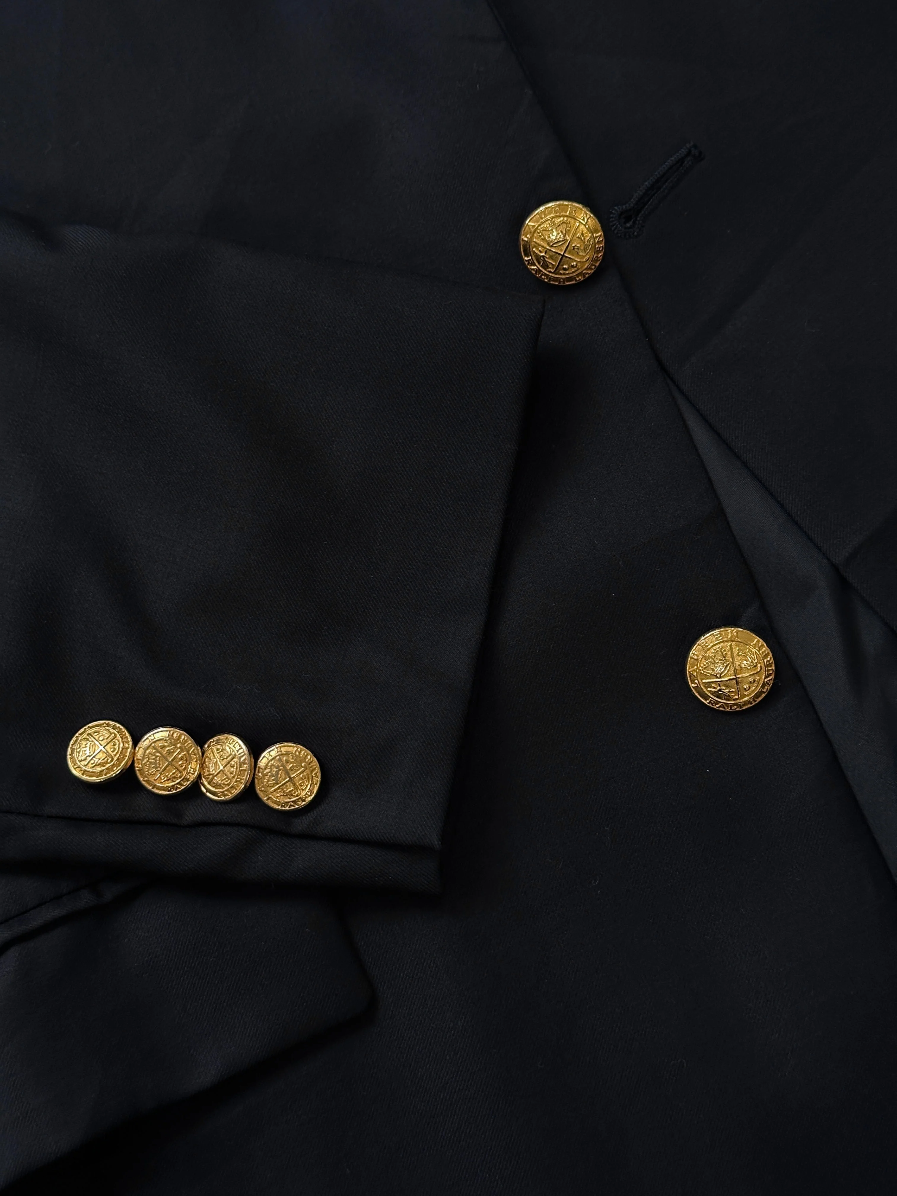 Ralph Lauren Lauren 1990s Single Breasted Bespoke Button Wool Blazer - 40L/XL - Image 19