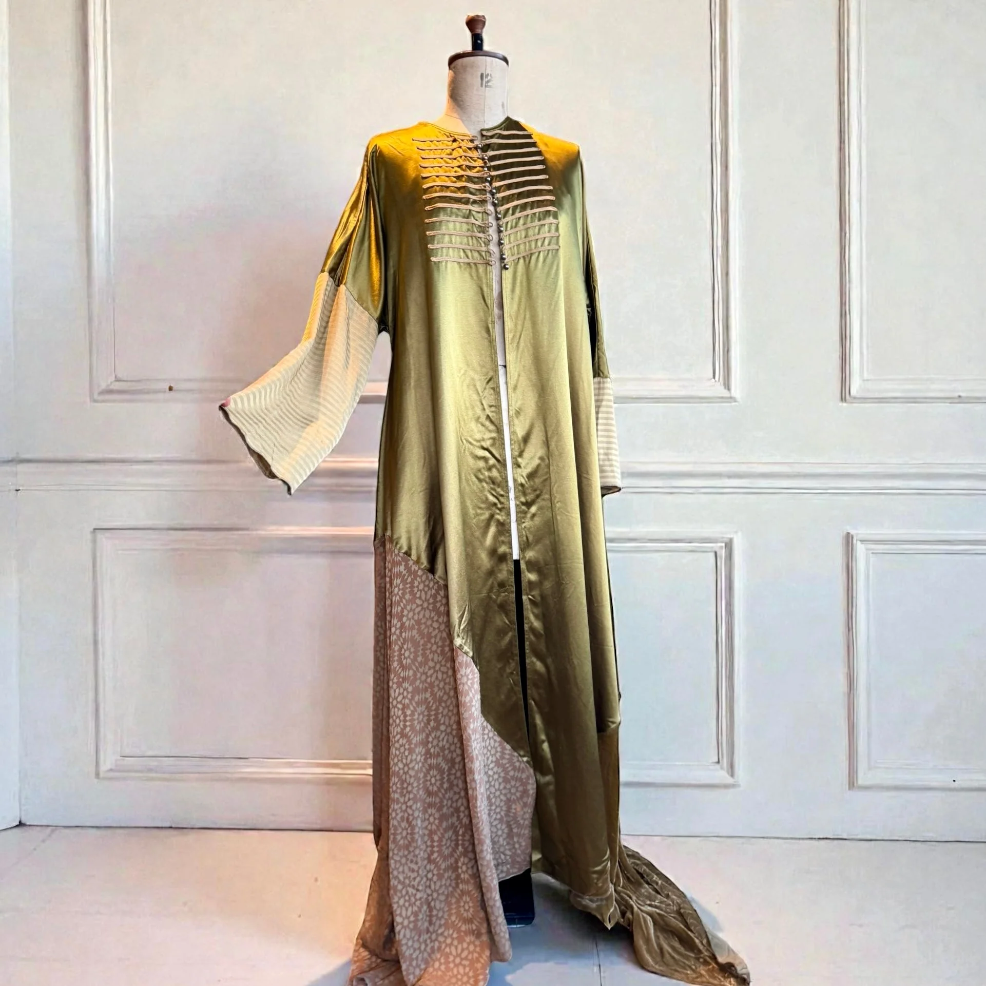 Rifat Ozbek, 90s silk and velvet long handkerchief hem robe - Image 10