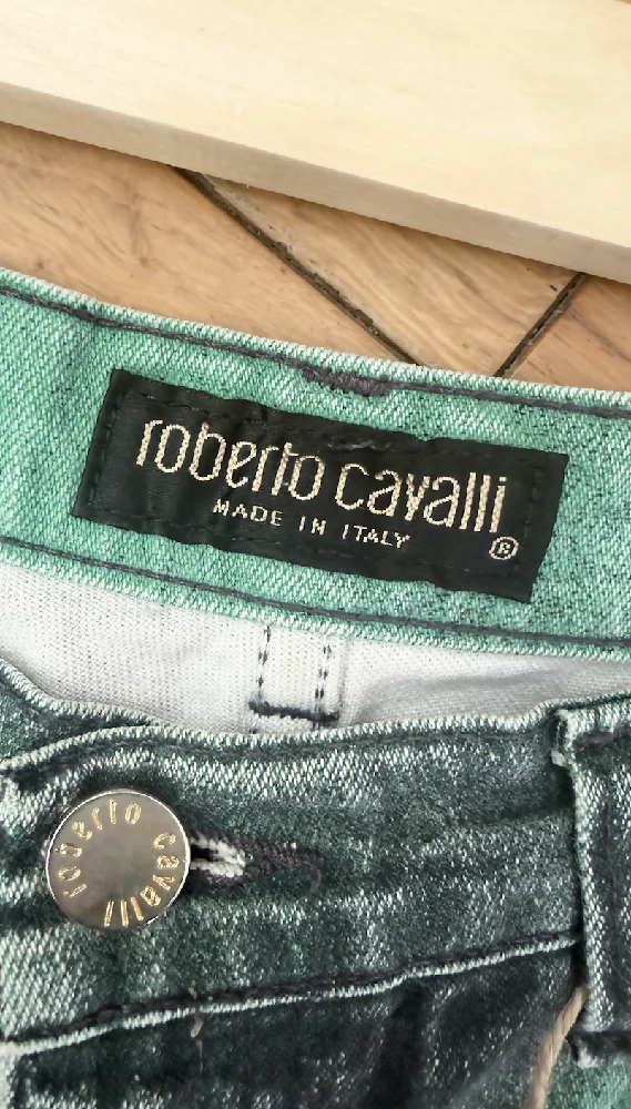 Roberto Cavalli 90s Floral Green Jeans - Image 3