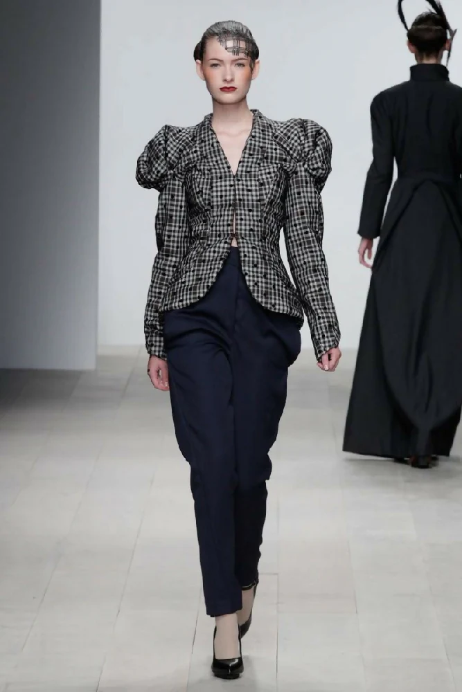 Rolled Padded Jacket with Dot Overlay