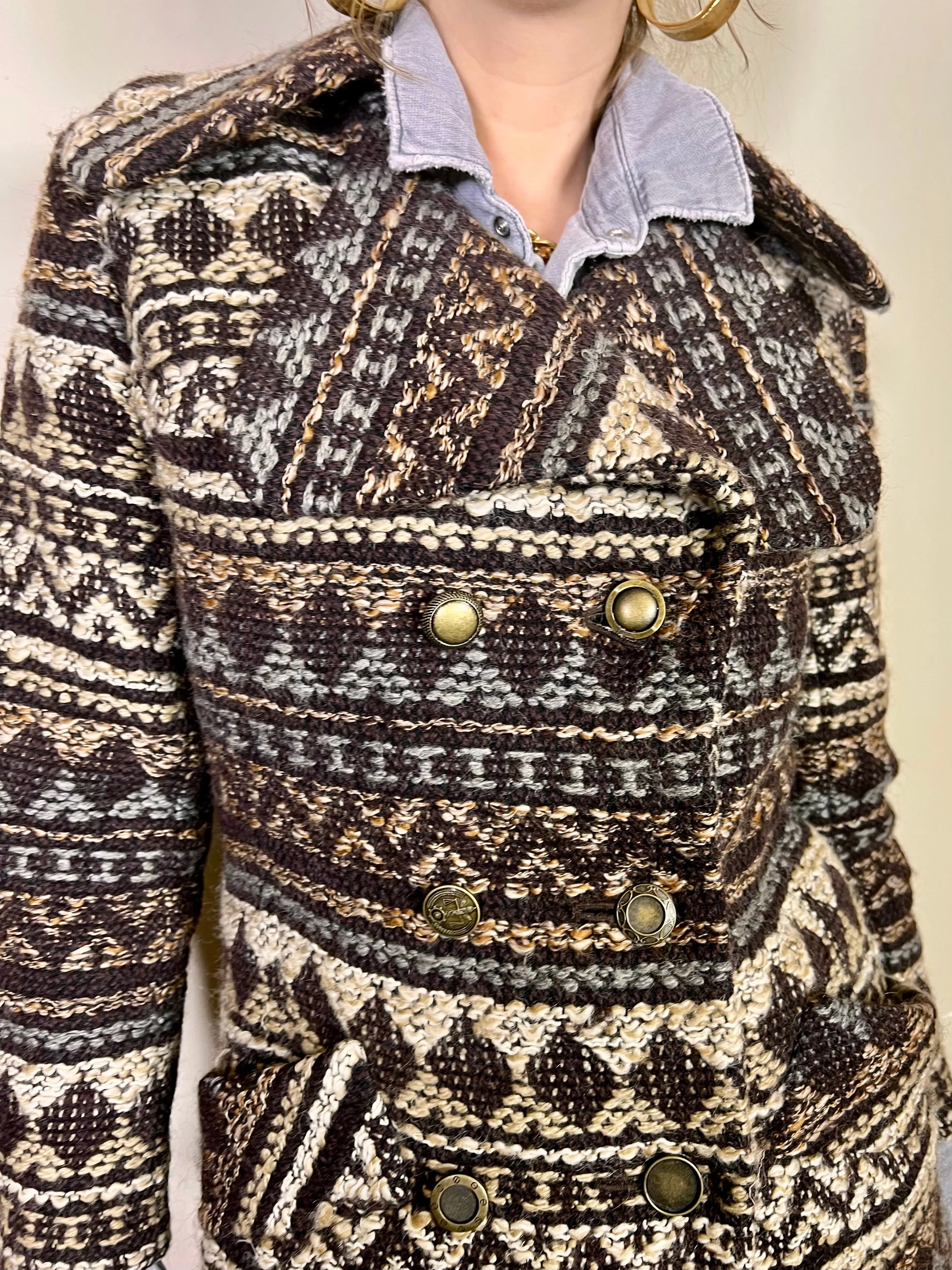Romeo, double breasted woven vintage coat - Image 7