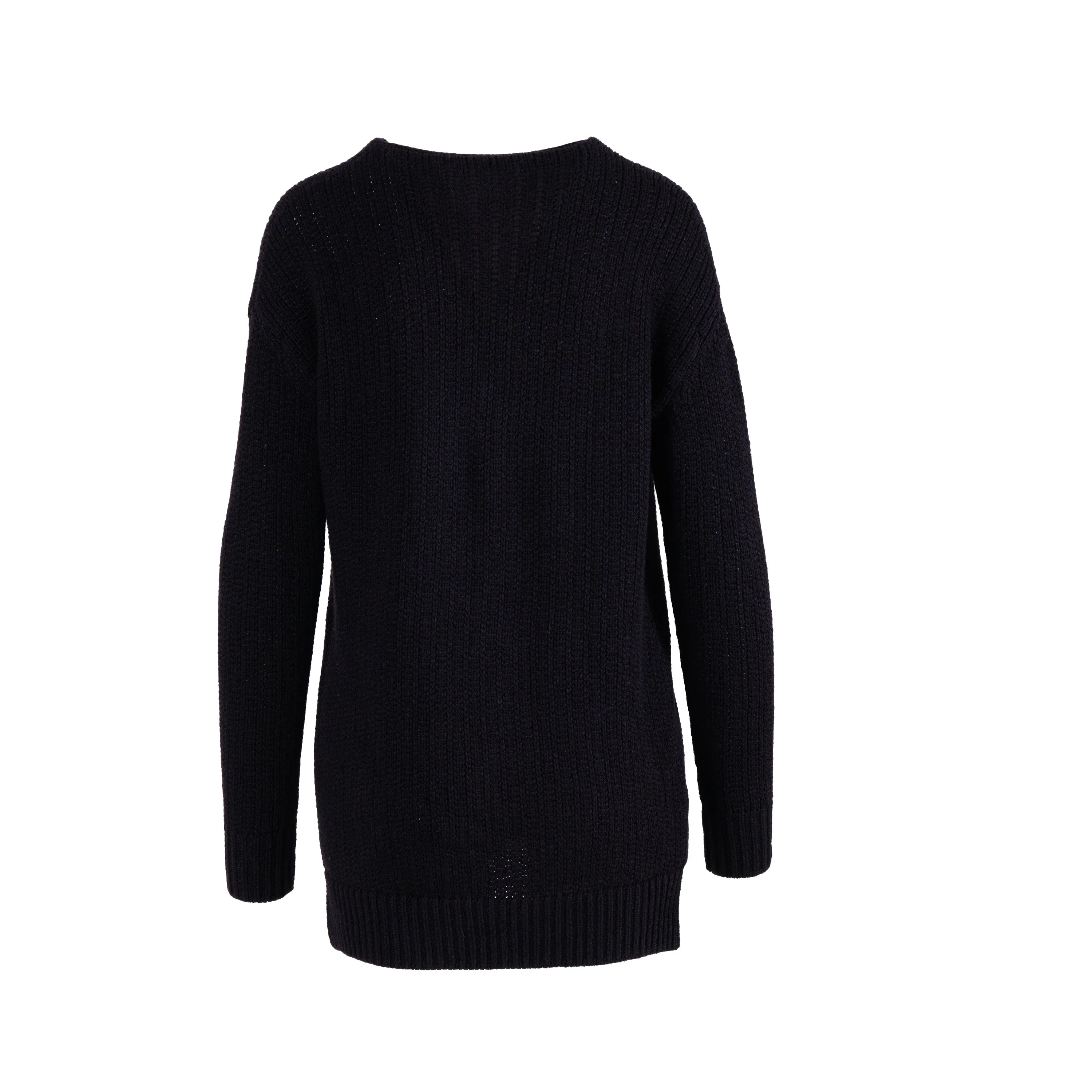 Saint Laurent Black Chain Trim Long College Cardigan - '10s - Image 3