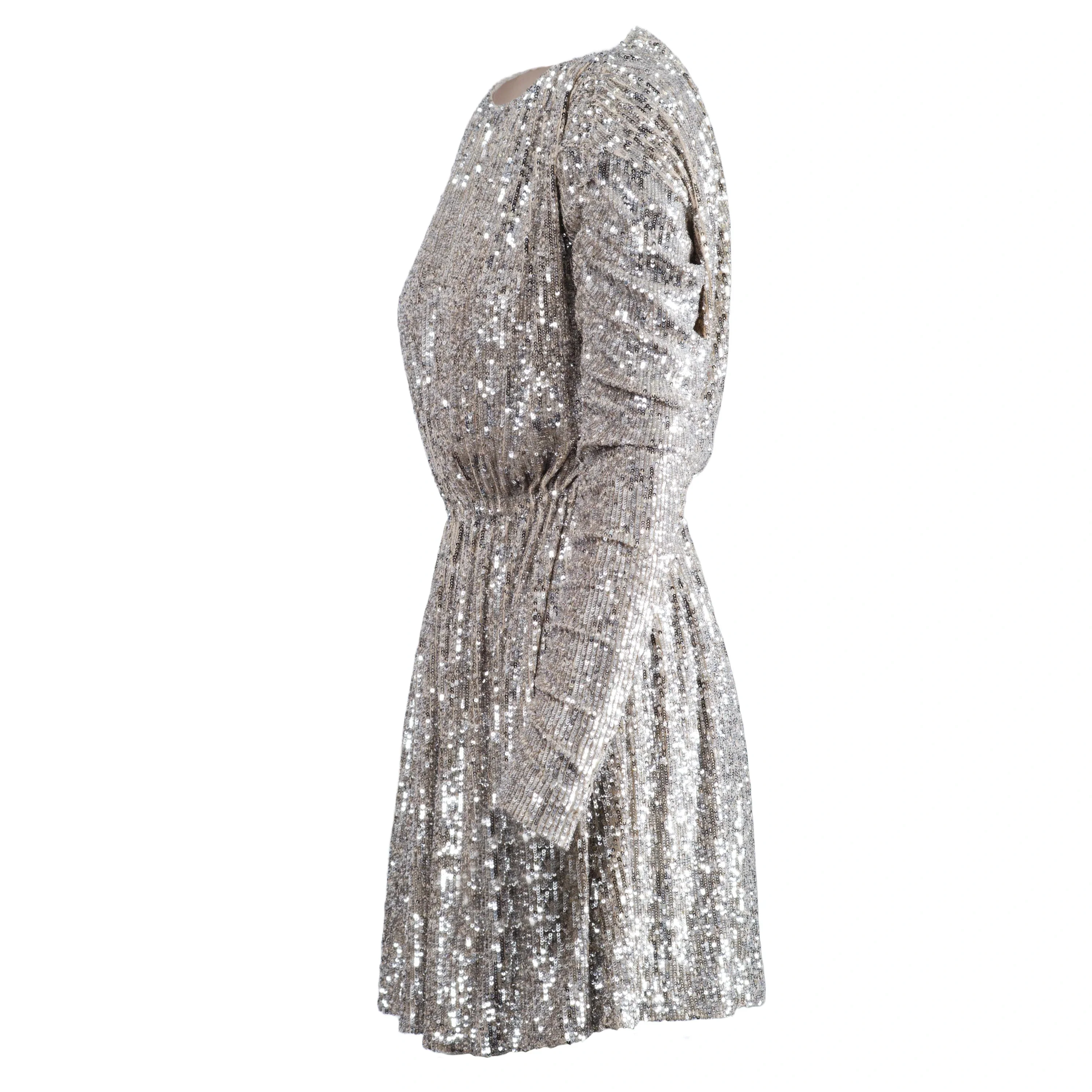 Saint Laurent Silver Sequin Embellished Mini Dress - '20s - Image 8