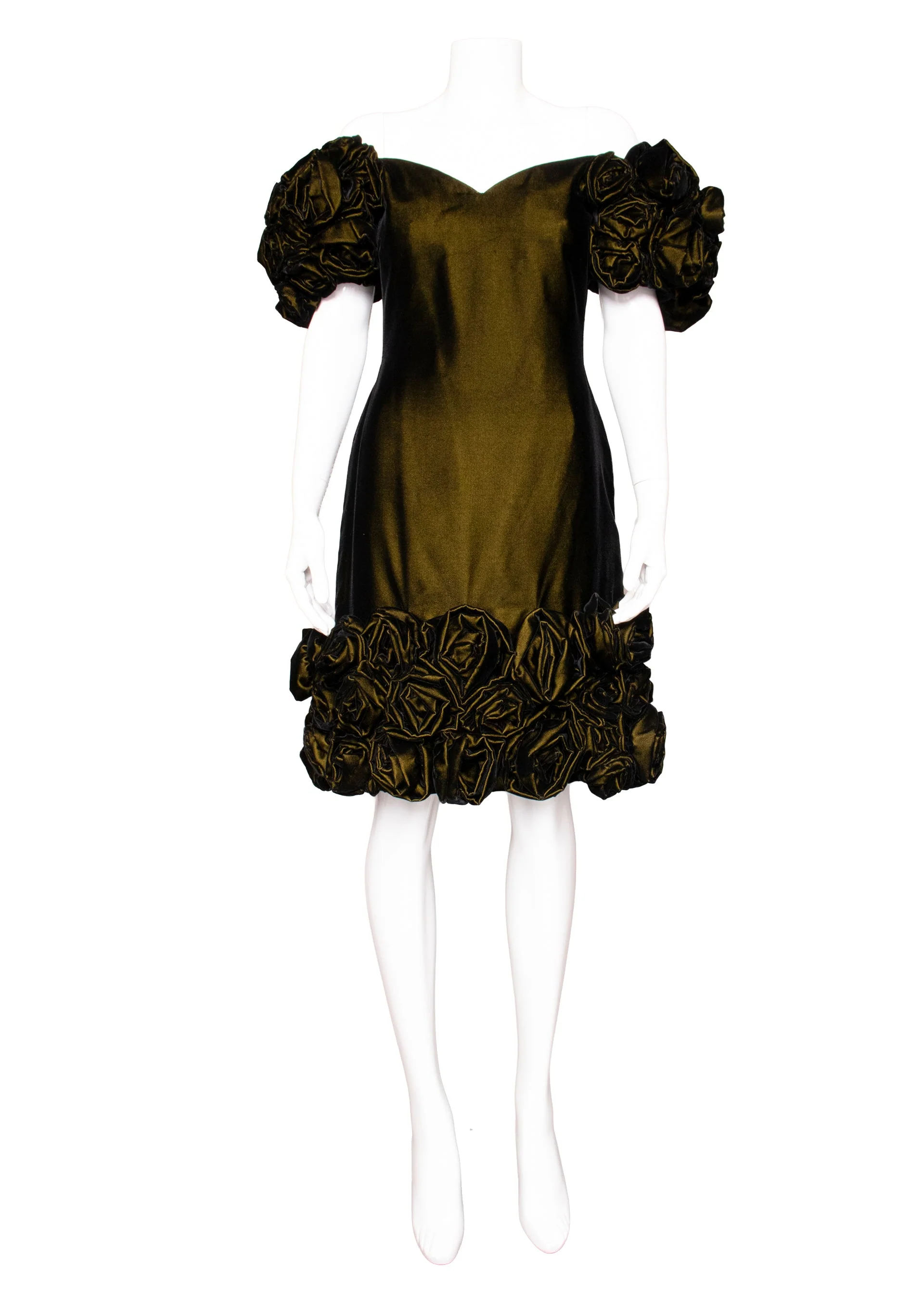Scaasi Green Velvet Cocktail Dress - Image 61