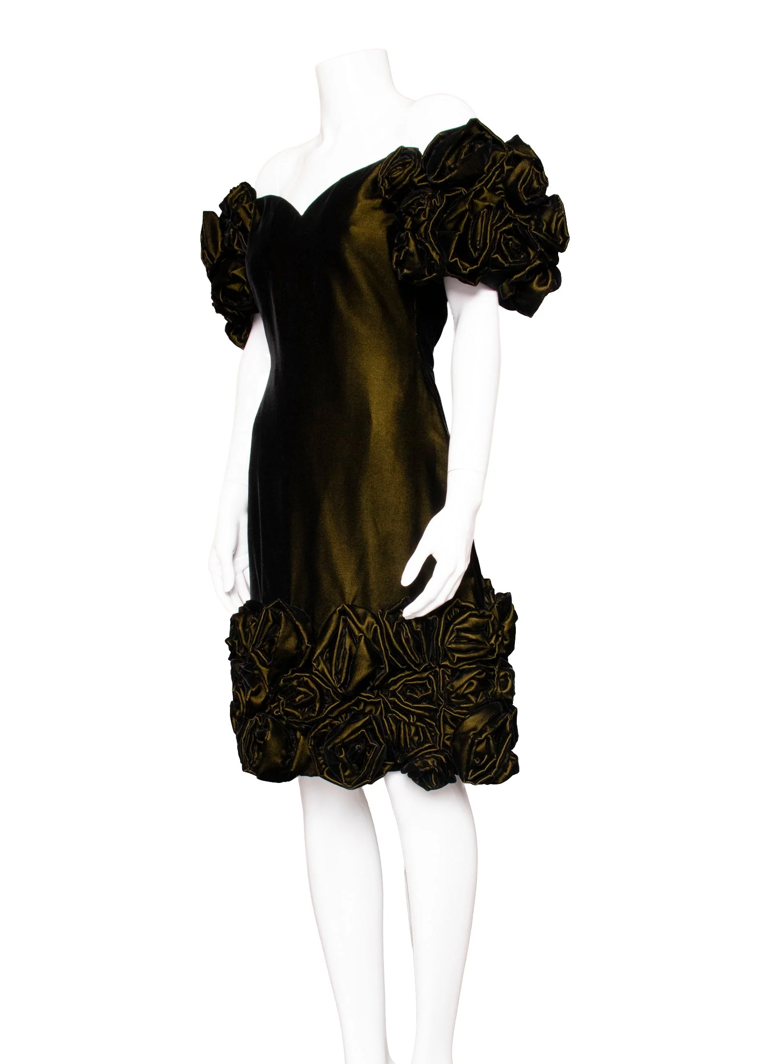 Scaasi Green Velvet Cocktail Dress - Image 86