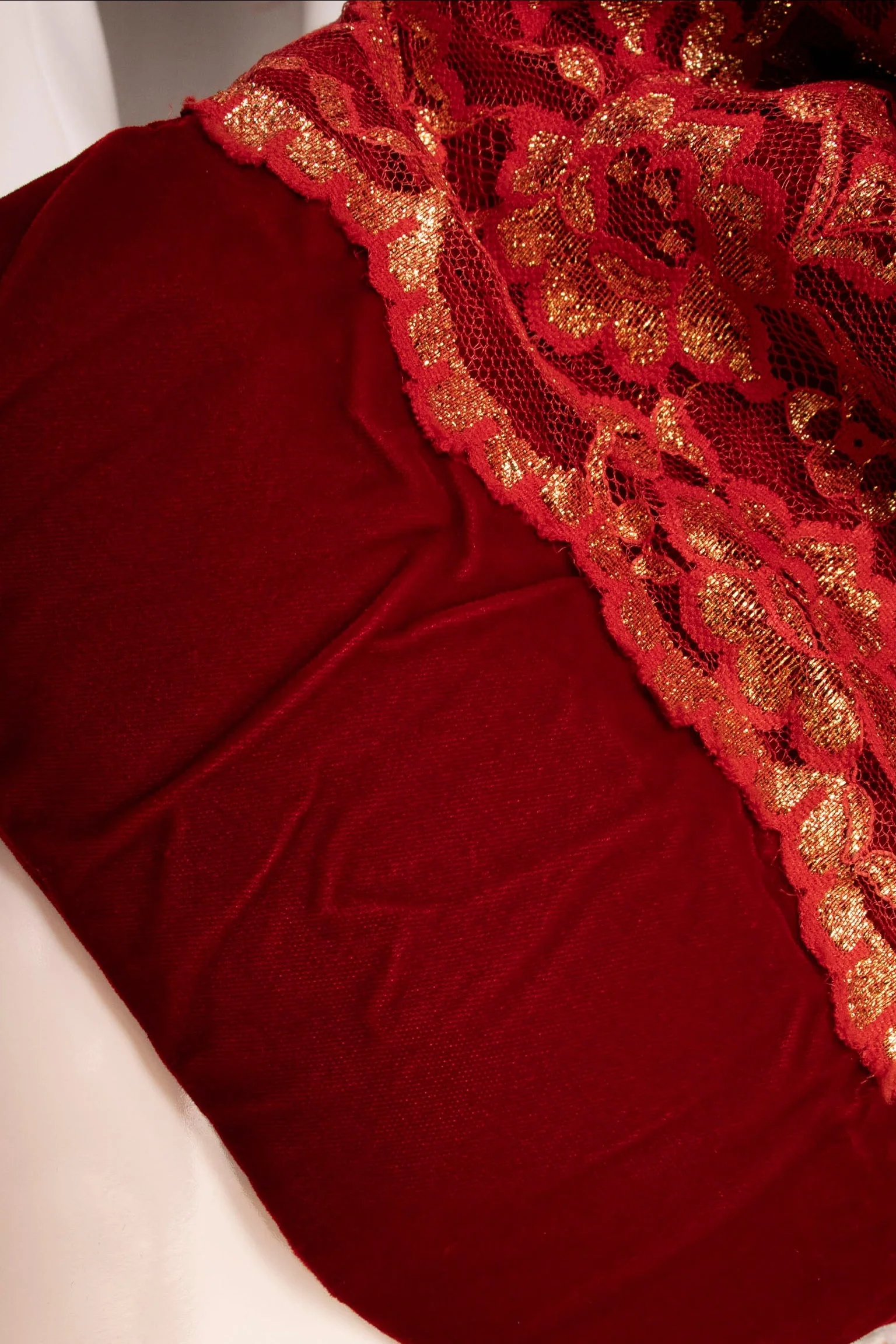 Scaasi Red & Gold Lace Gown - Image 60