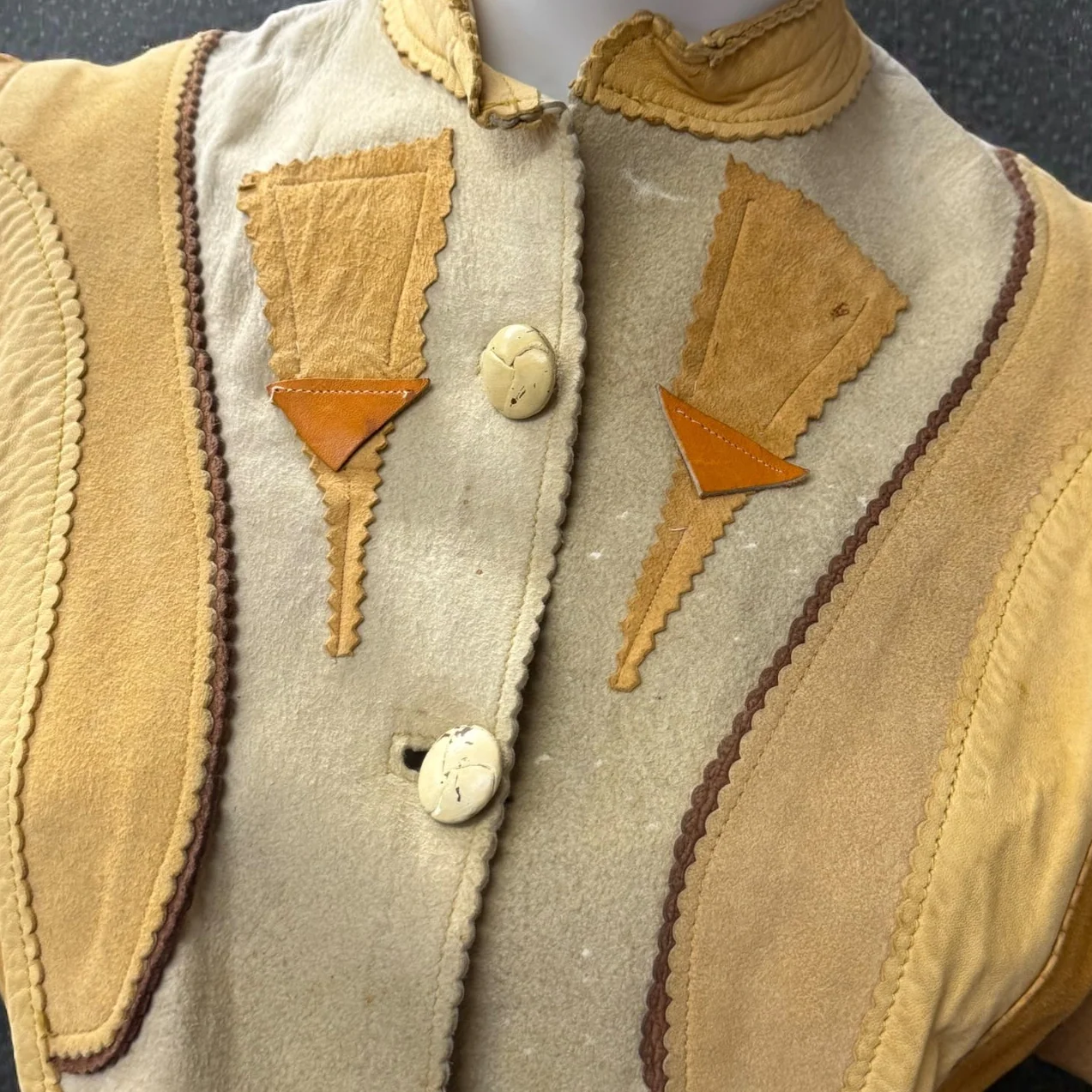 Shai, 70s suede patchwork short sleeve jacket - Image 12