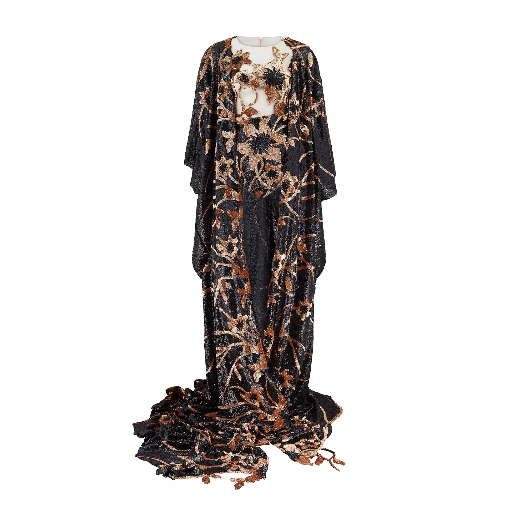 Siah Howard 'La Femme' Black and Rose Gold Swimsuit and Cover-Up