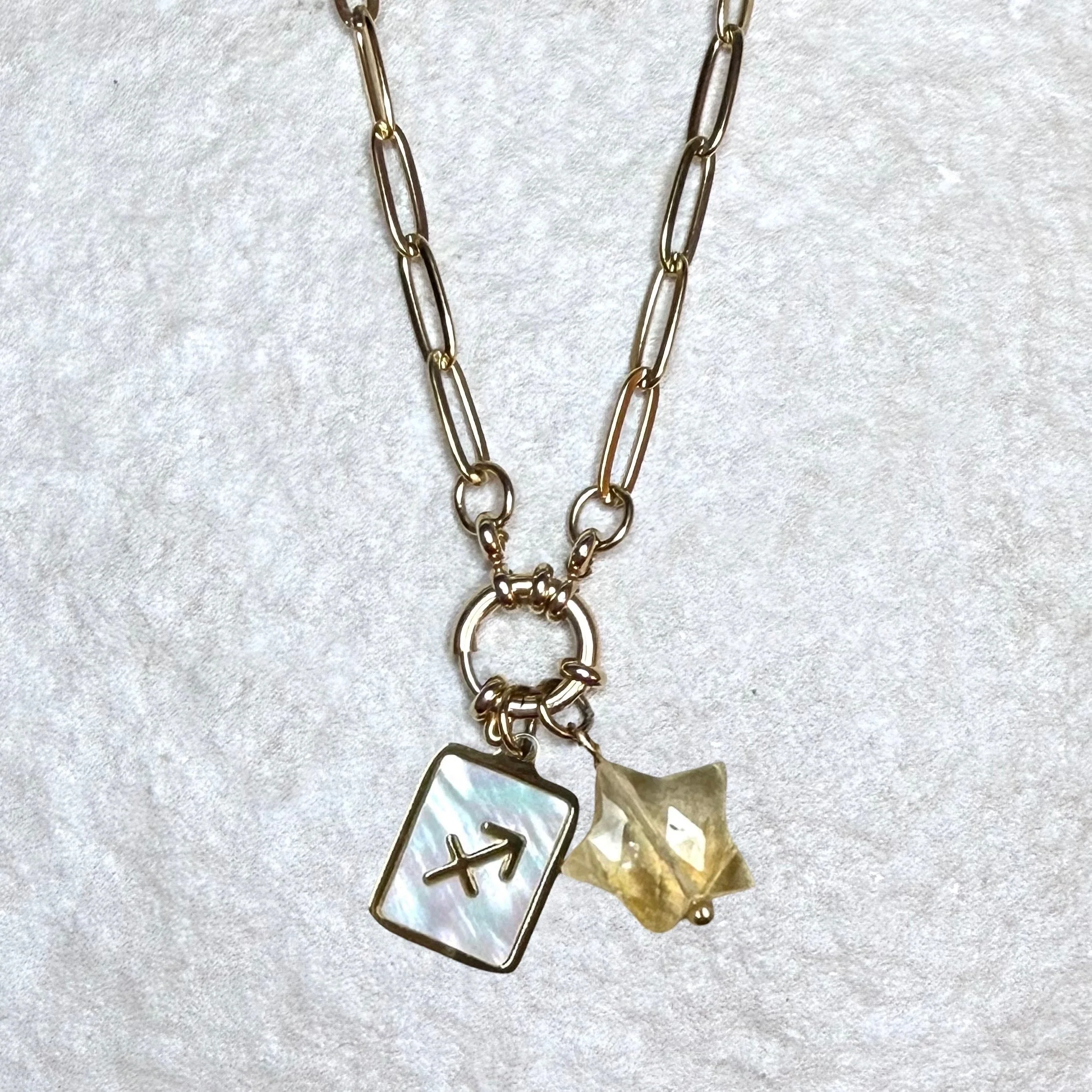 Star Sign & Birthstone Necklace - Gold Vermeil Gemstone - CLARKE PALMER - Image 25