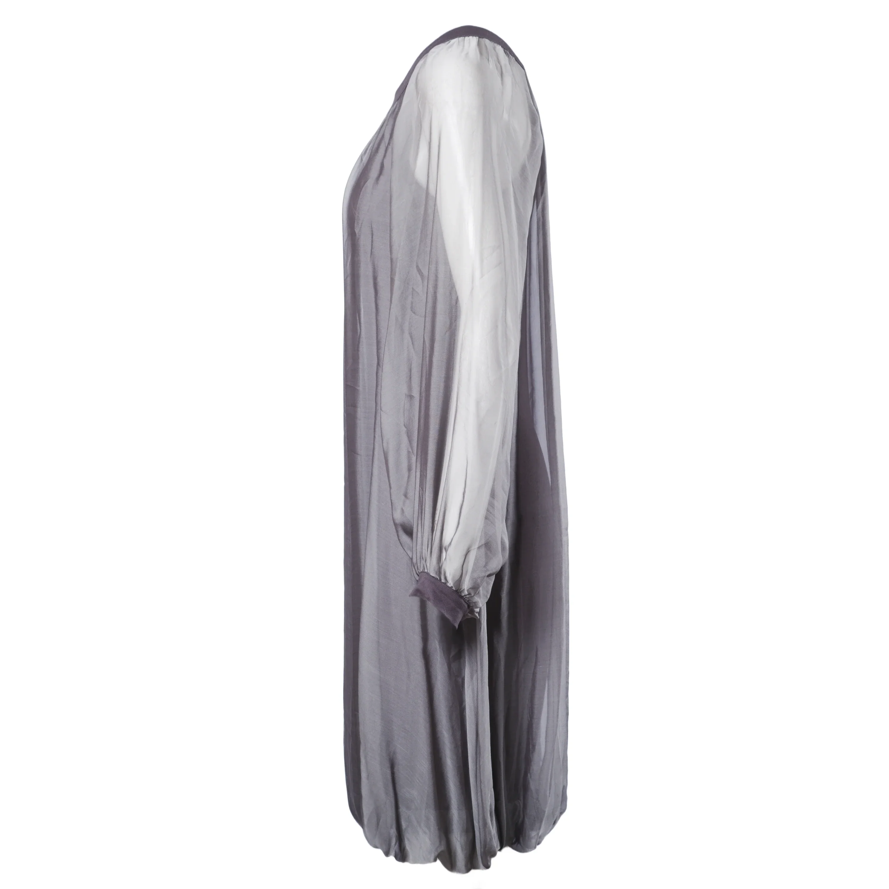 Stephan Janson Grey Sheer Viscose Silk Cape Dress - '10s - Image 26