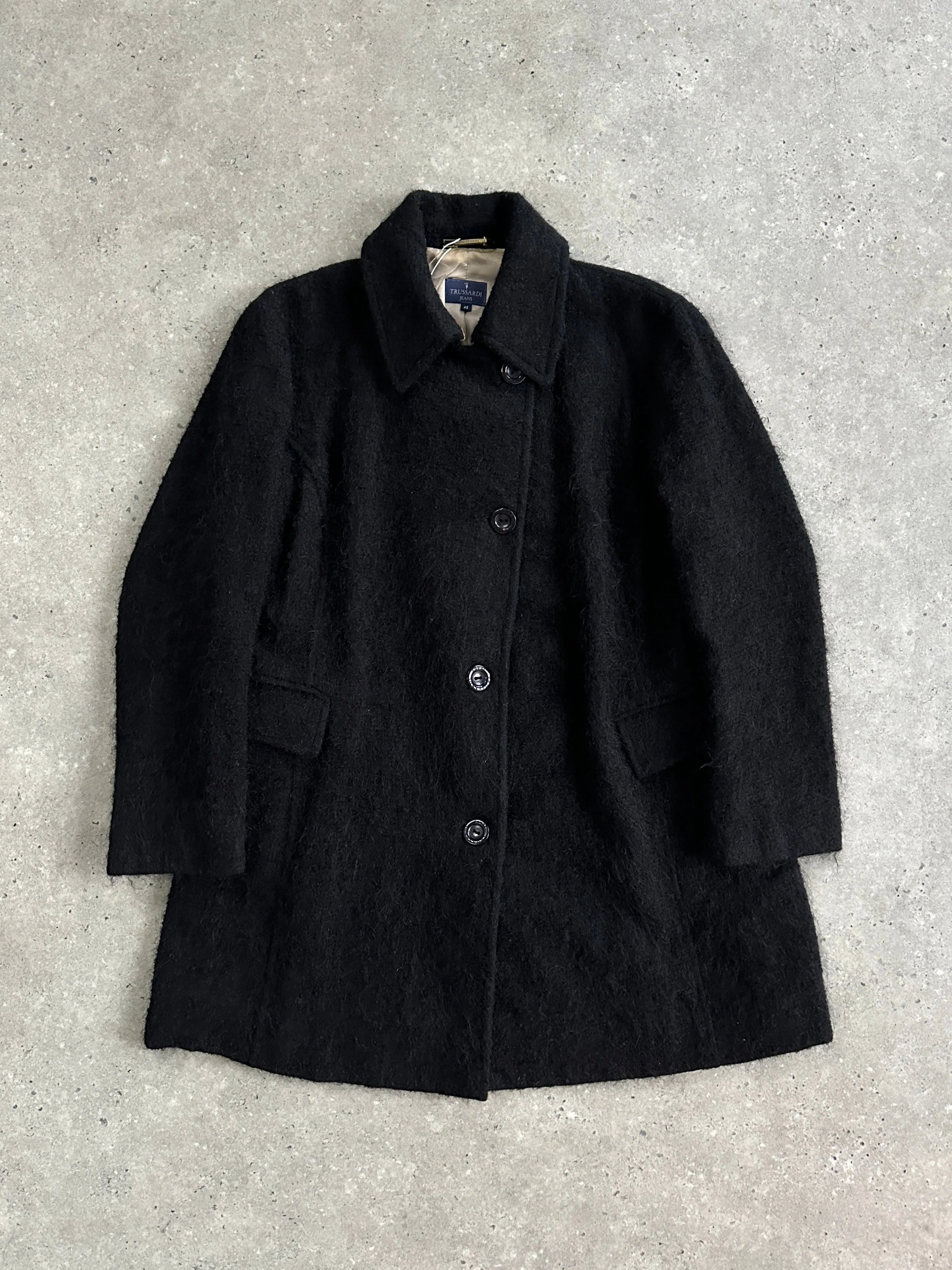 Trussardi 2000s Virgin Wool Mohair Single Breasted Coat - M - Image 8