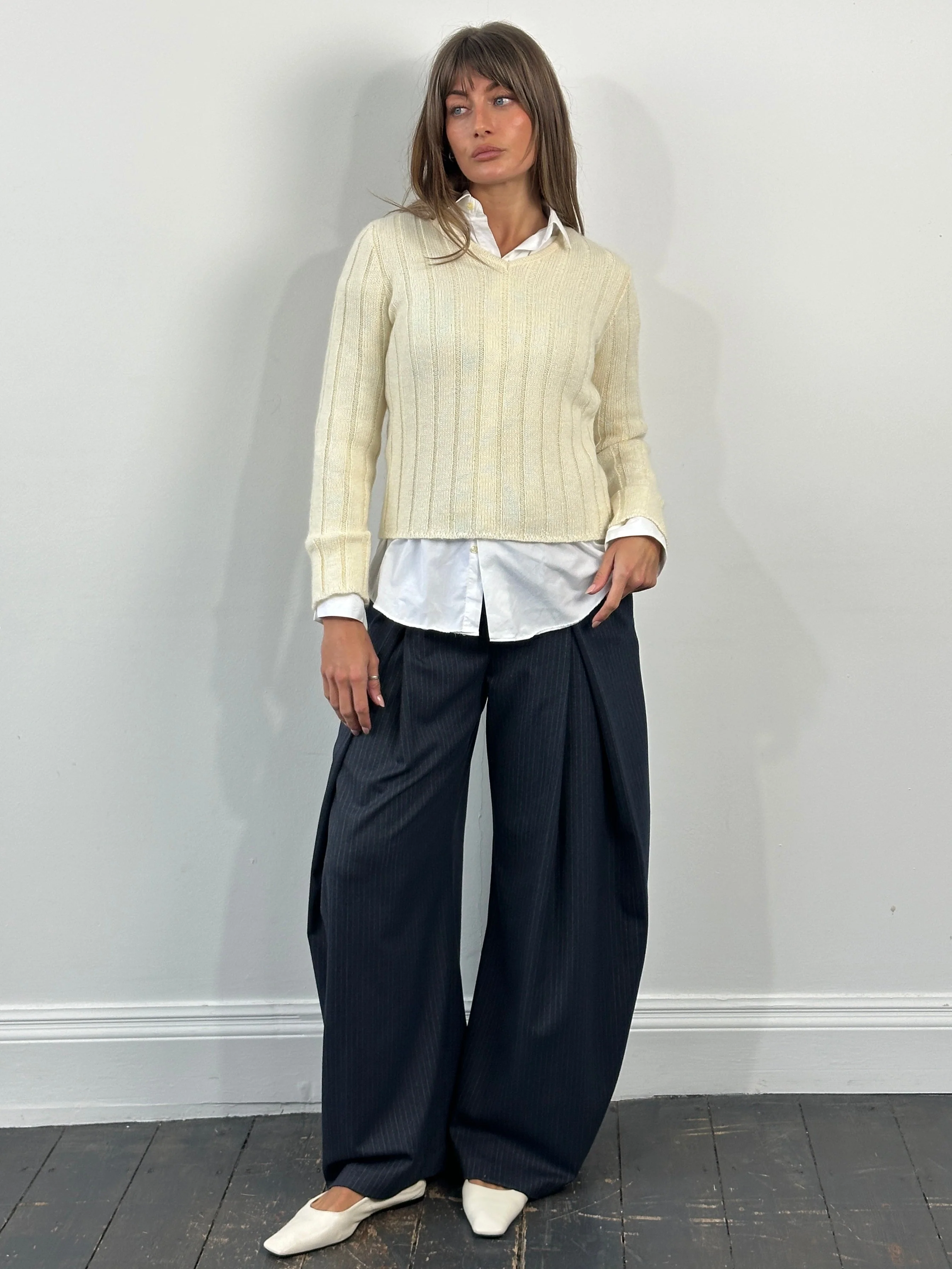Valentino 1990s Wool Mohair V Neck Knitted Jumper - S - Image 5
