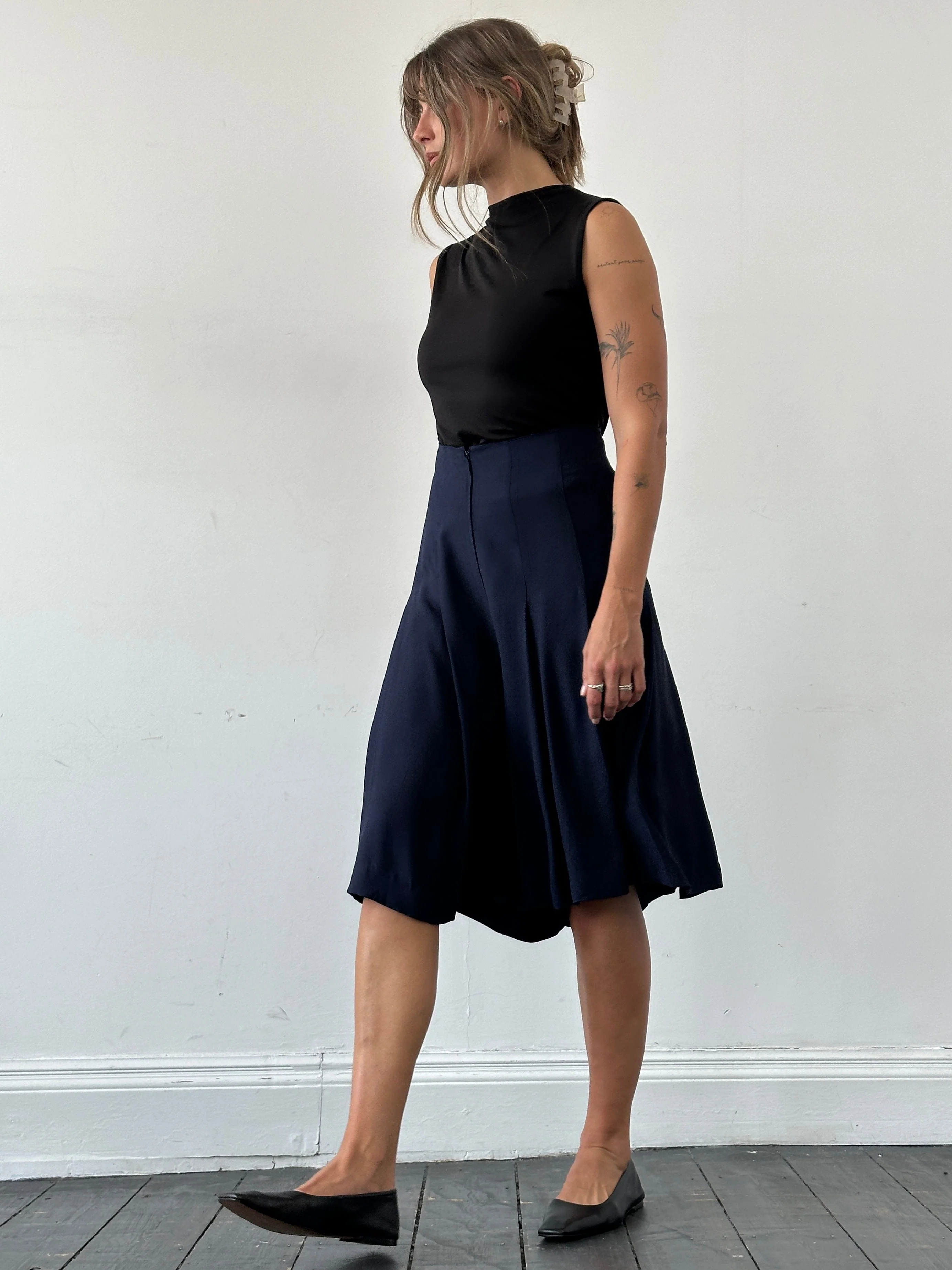 Valentino Boutique 80s-90s High Waisted Pleated Culottes - W32 - Image 9