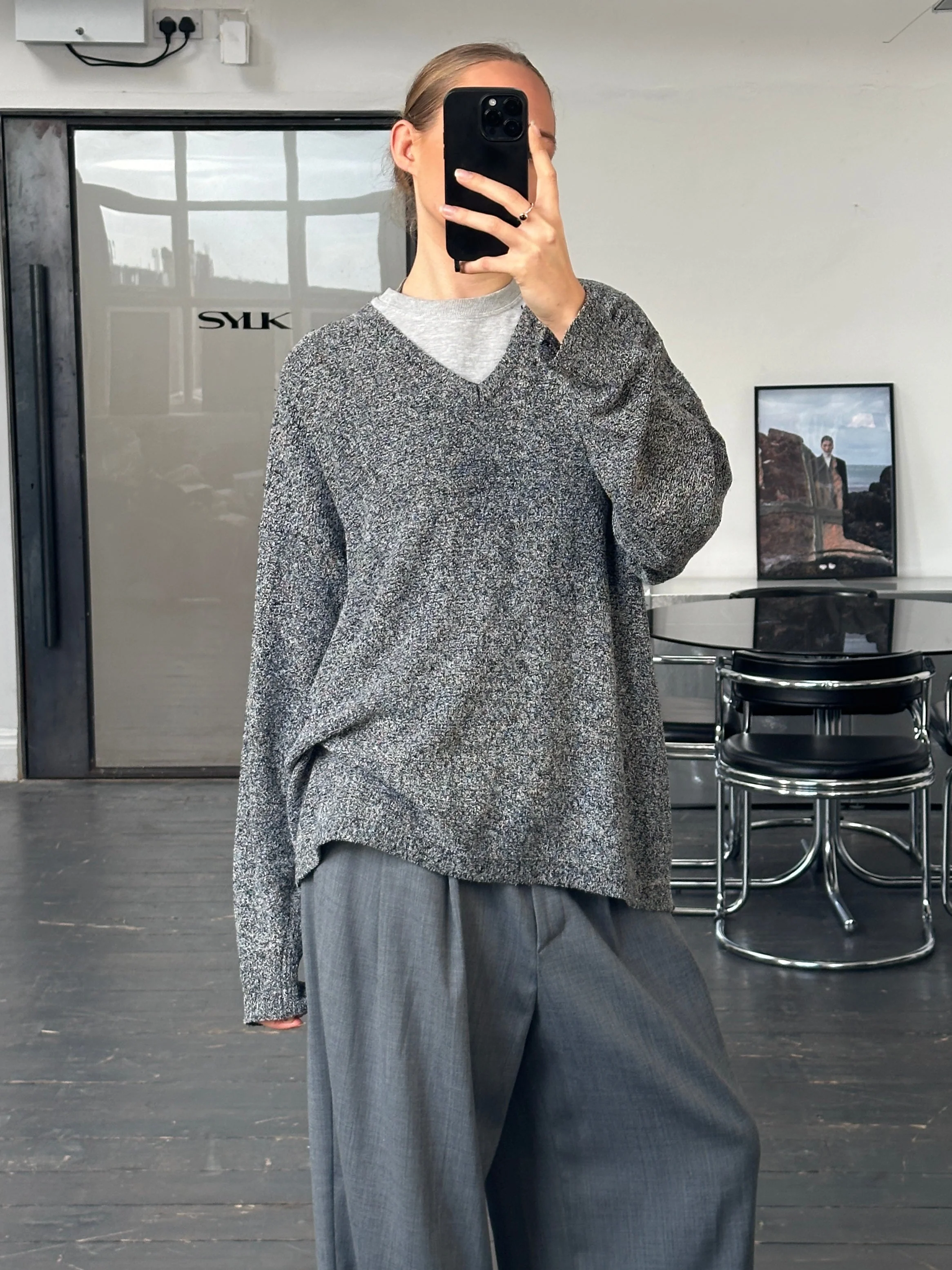 Versace Jeans Couture 1990s Wool V Neck Jumper - XL - Image 6