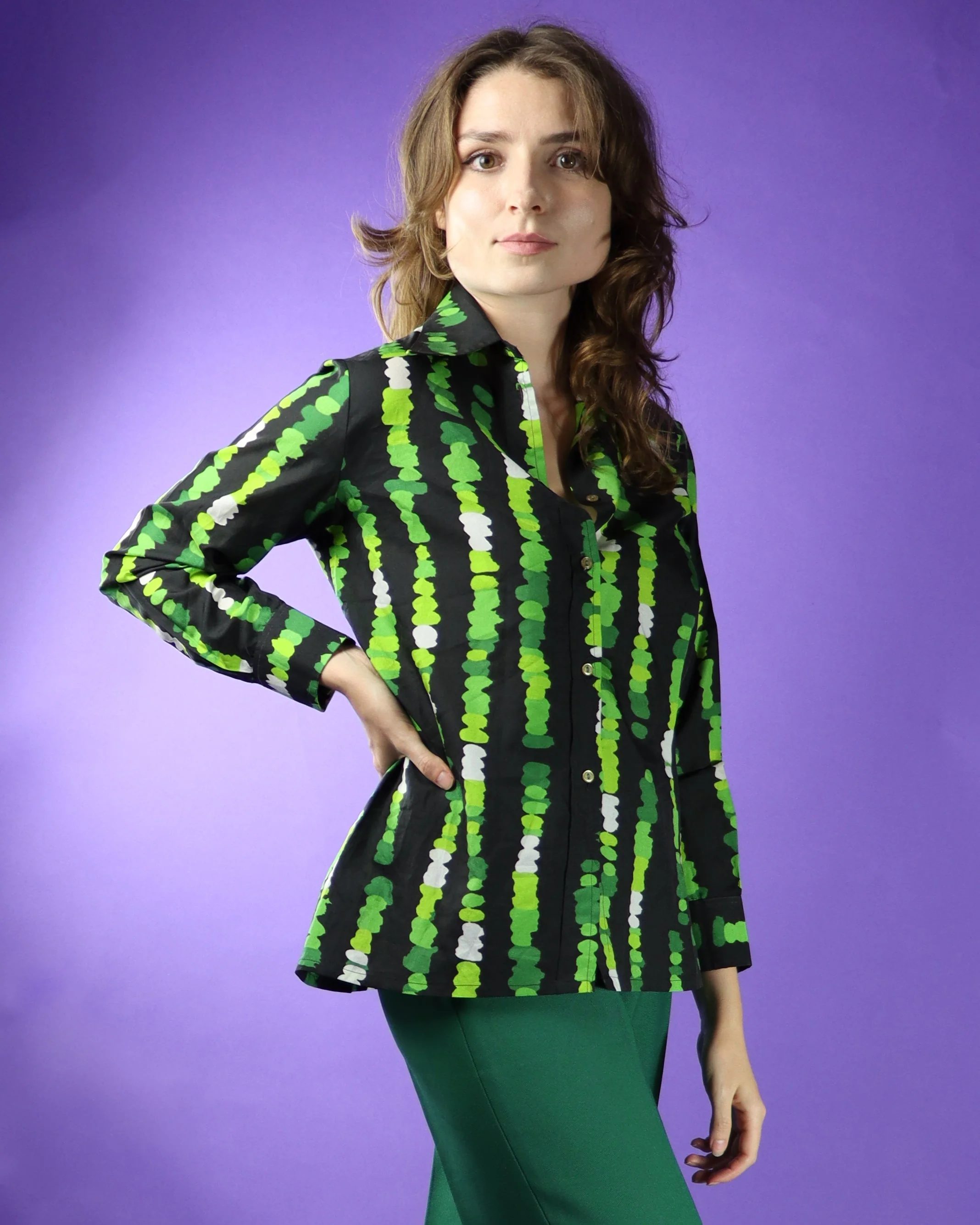 Vintage 1970s Dagger Collar Shirt - Image 235