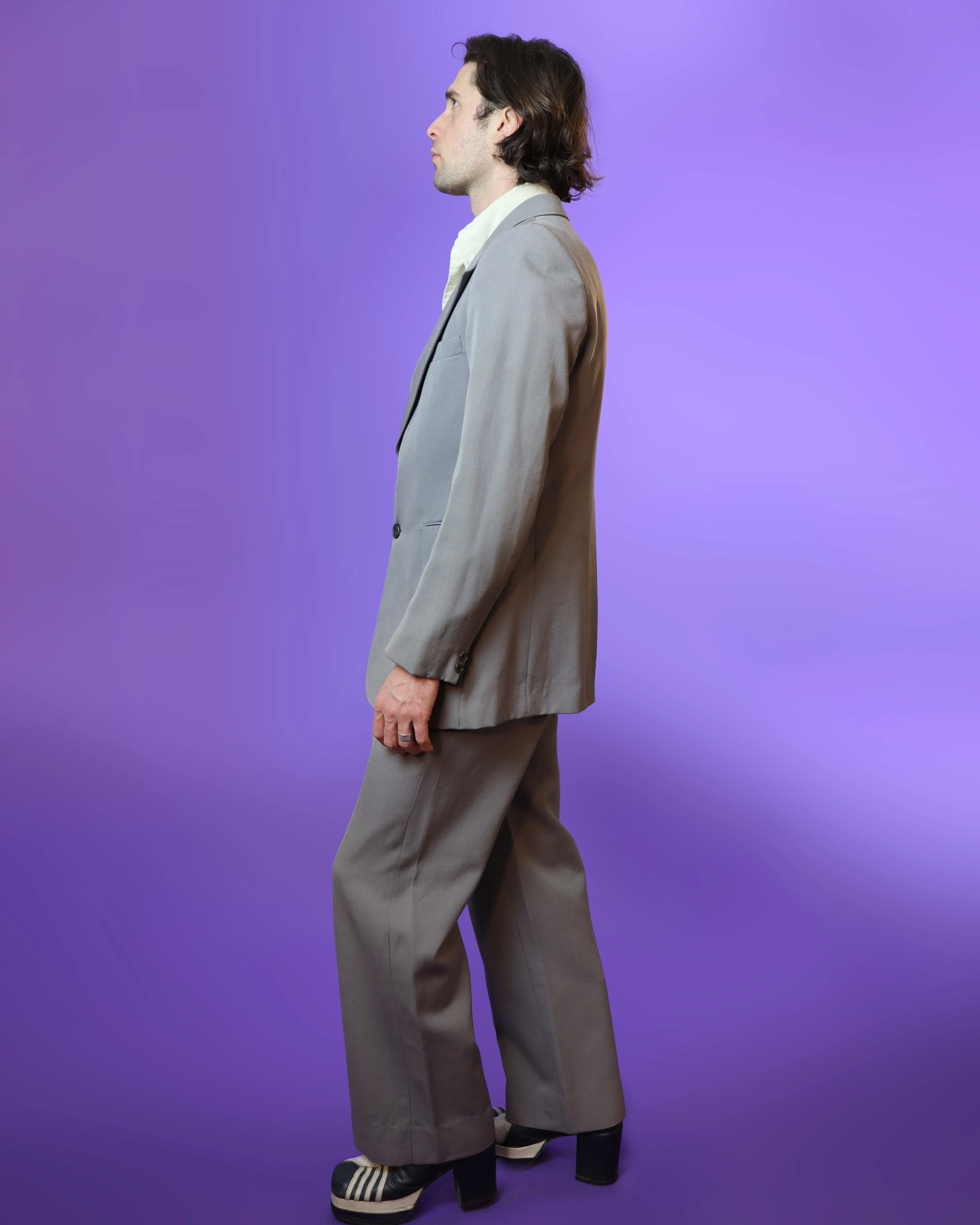 Vintage 1970s Grey 3 Piece Suit - Image 95