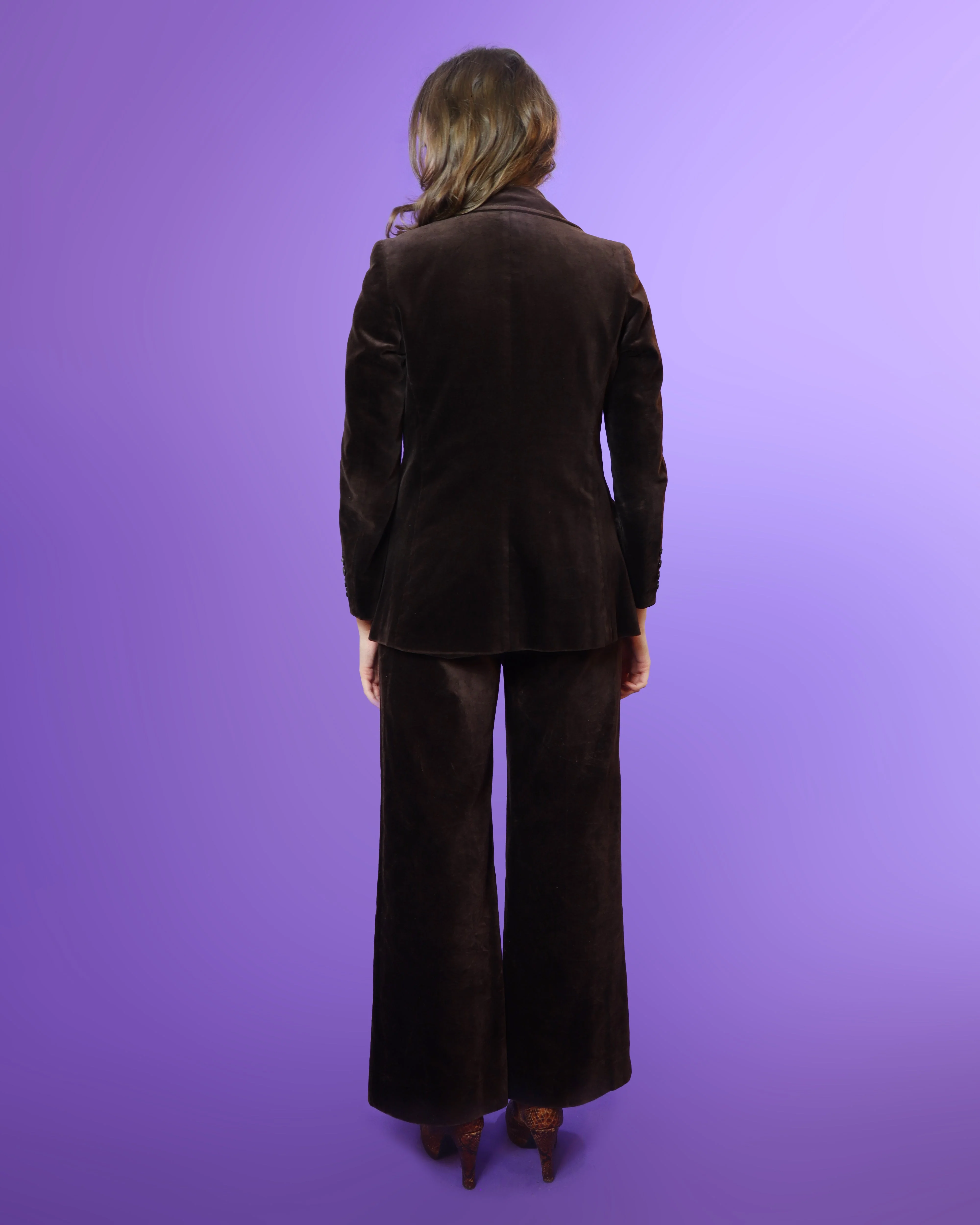 Vintage 1970s Jaeger Brown Velvet 3 Piece Suit - Image 54