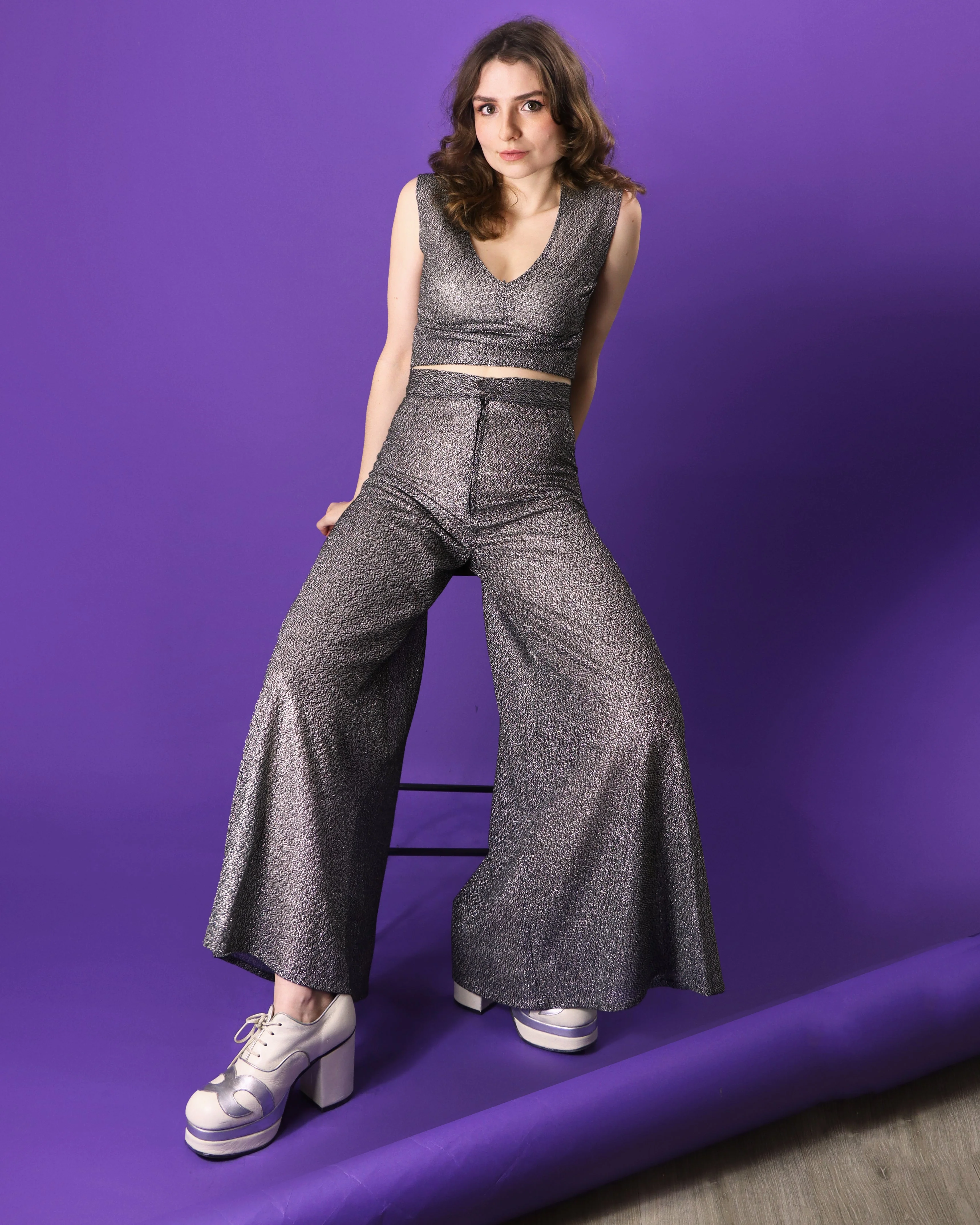 Vintage 1970s Lurex 2 Piece Suit Set - Image 218