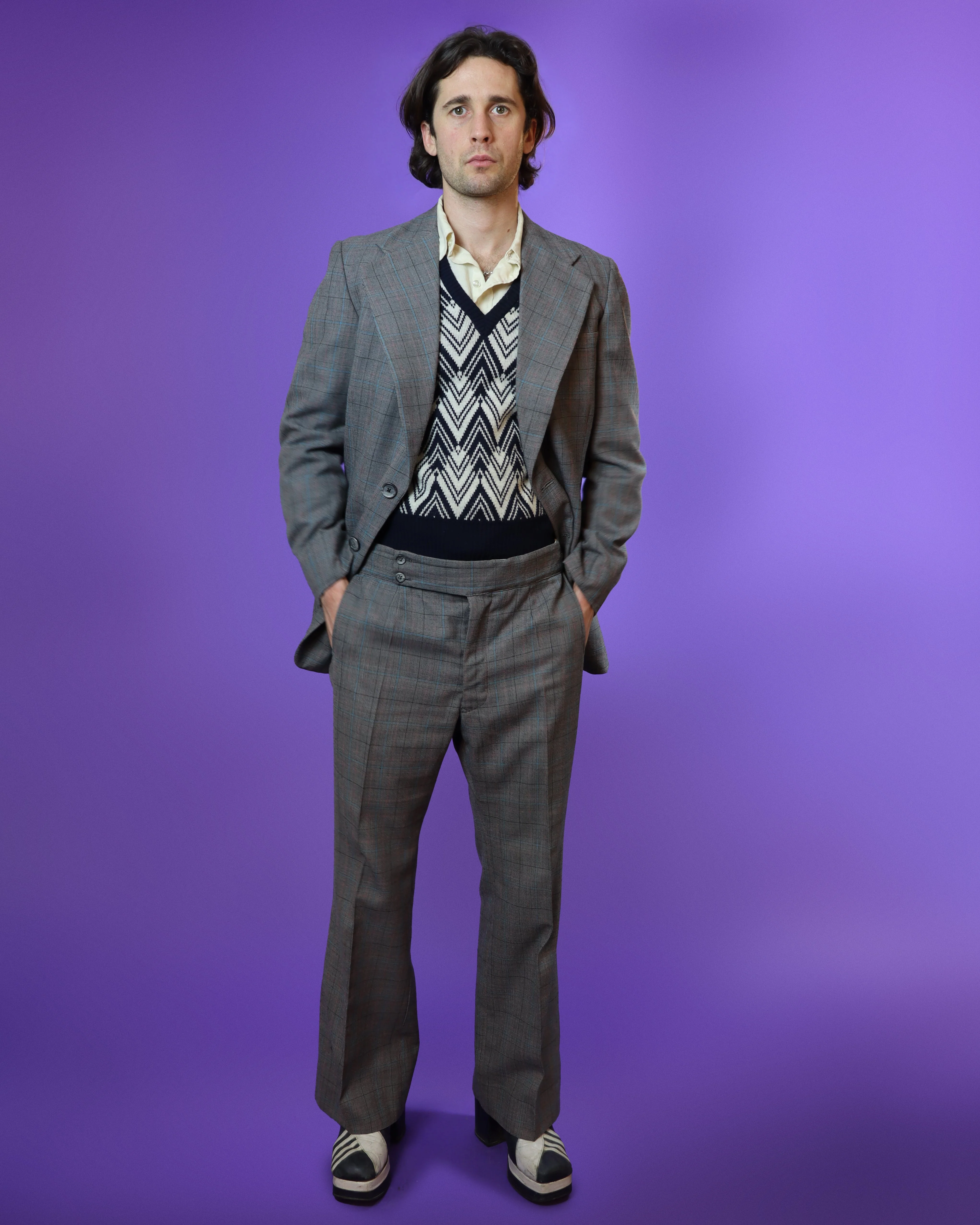Vintage 1970s Plaid Tailored Suit - Image 37
