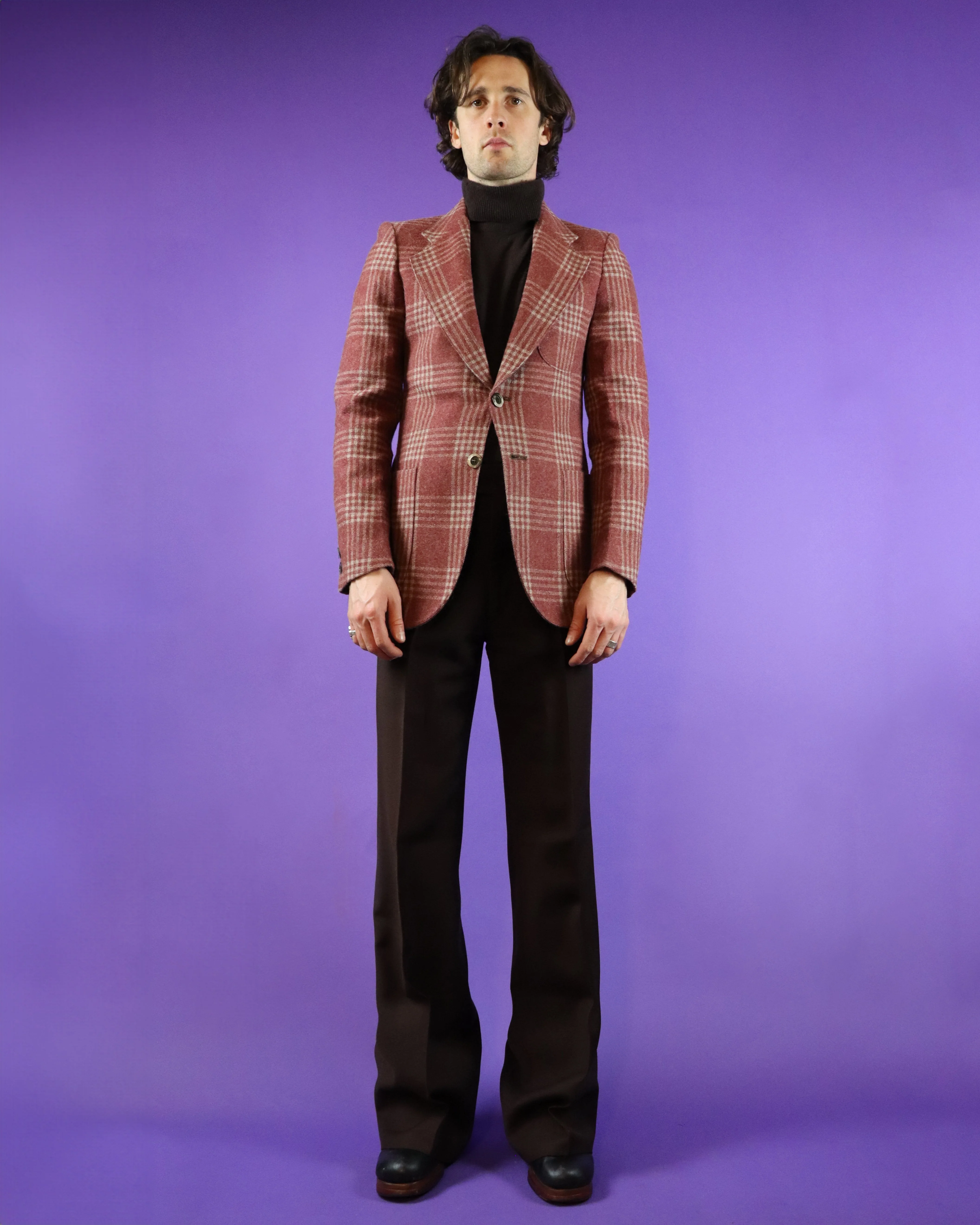 Vintage 1970s Plaid Wool Blazer - Image 107