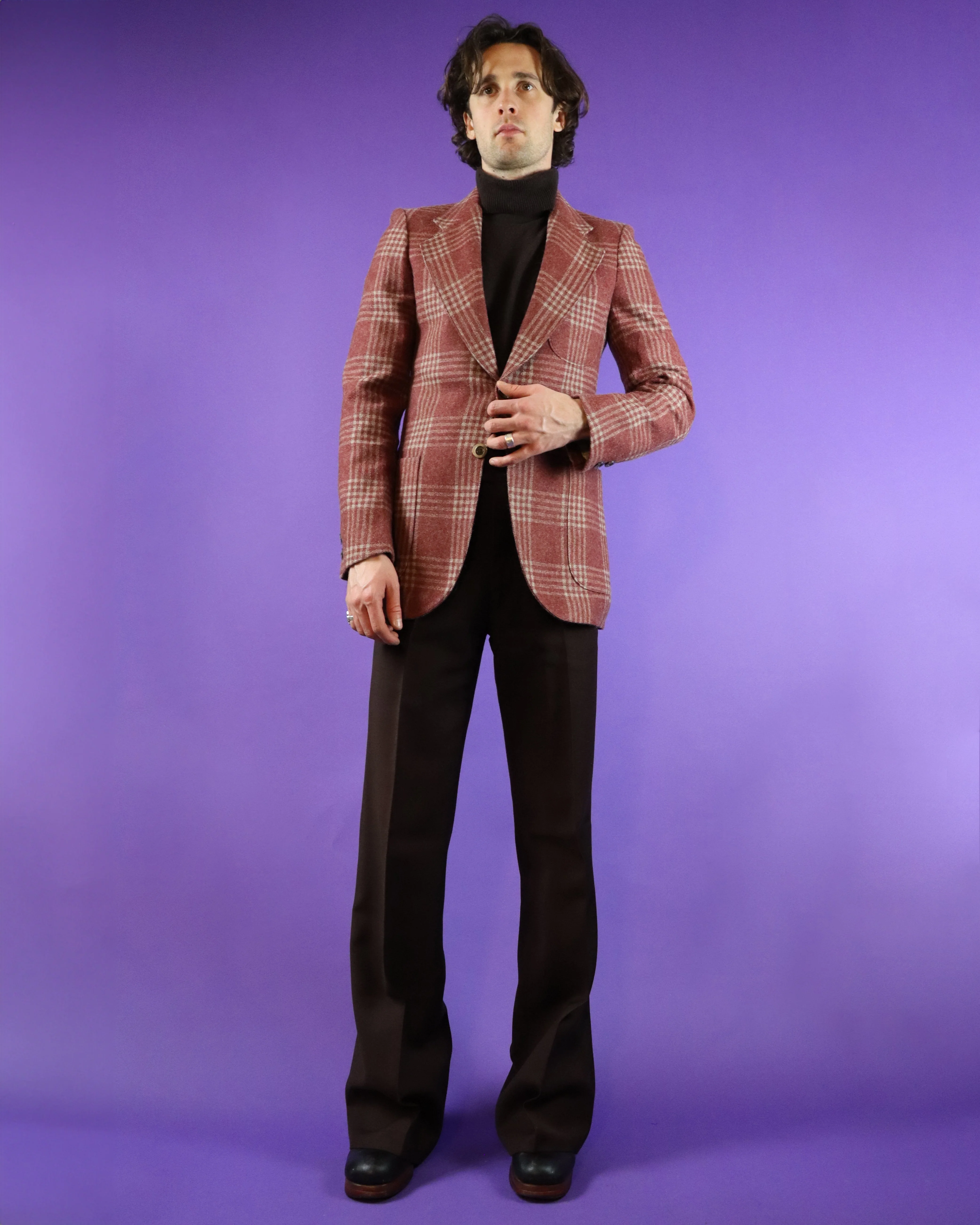 Vintage 1970s Plaid Wool Blazer - Image 21