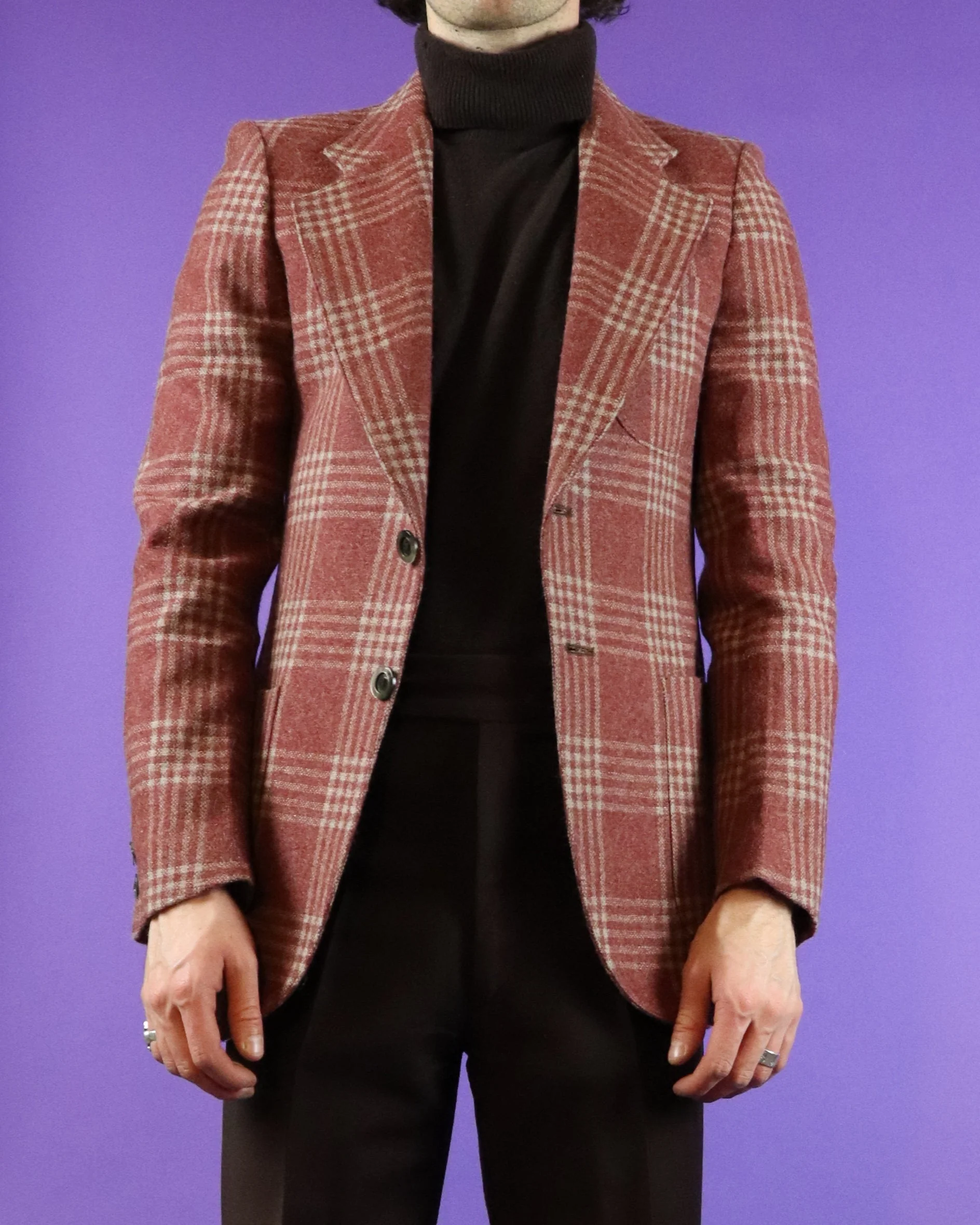 Vintage 1970s Plaid Wool Blazer - Image 43