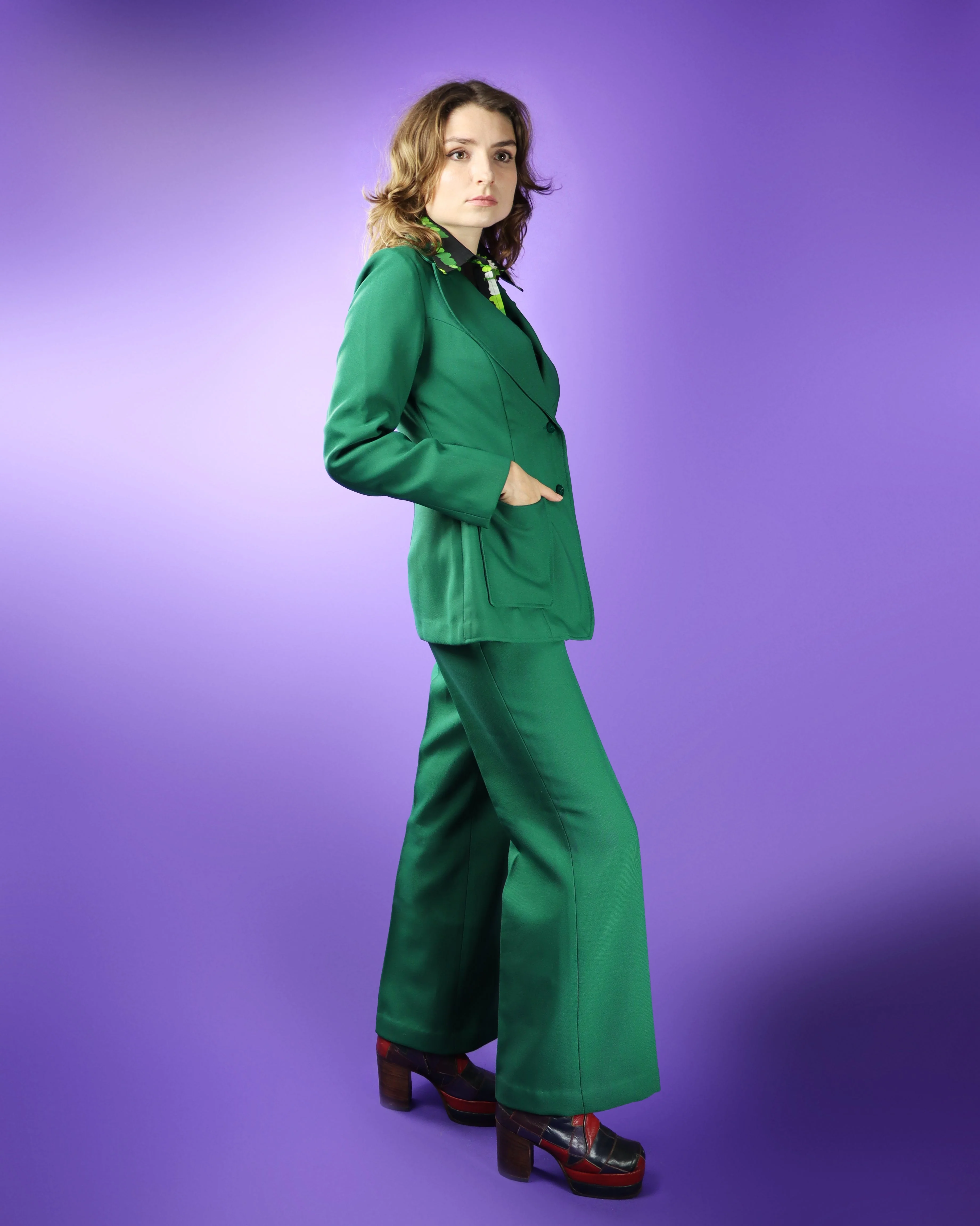 Vintage 1970s Spinney Green Suit Flares - Image 158