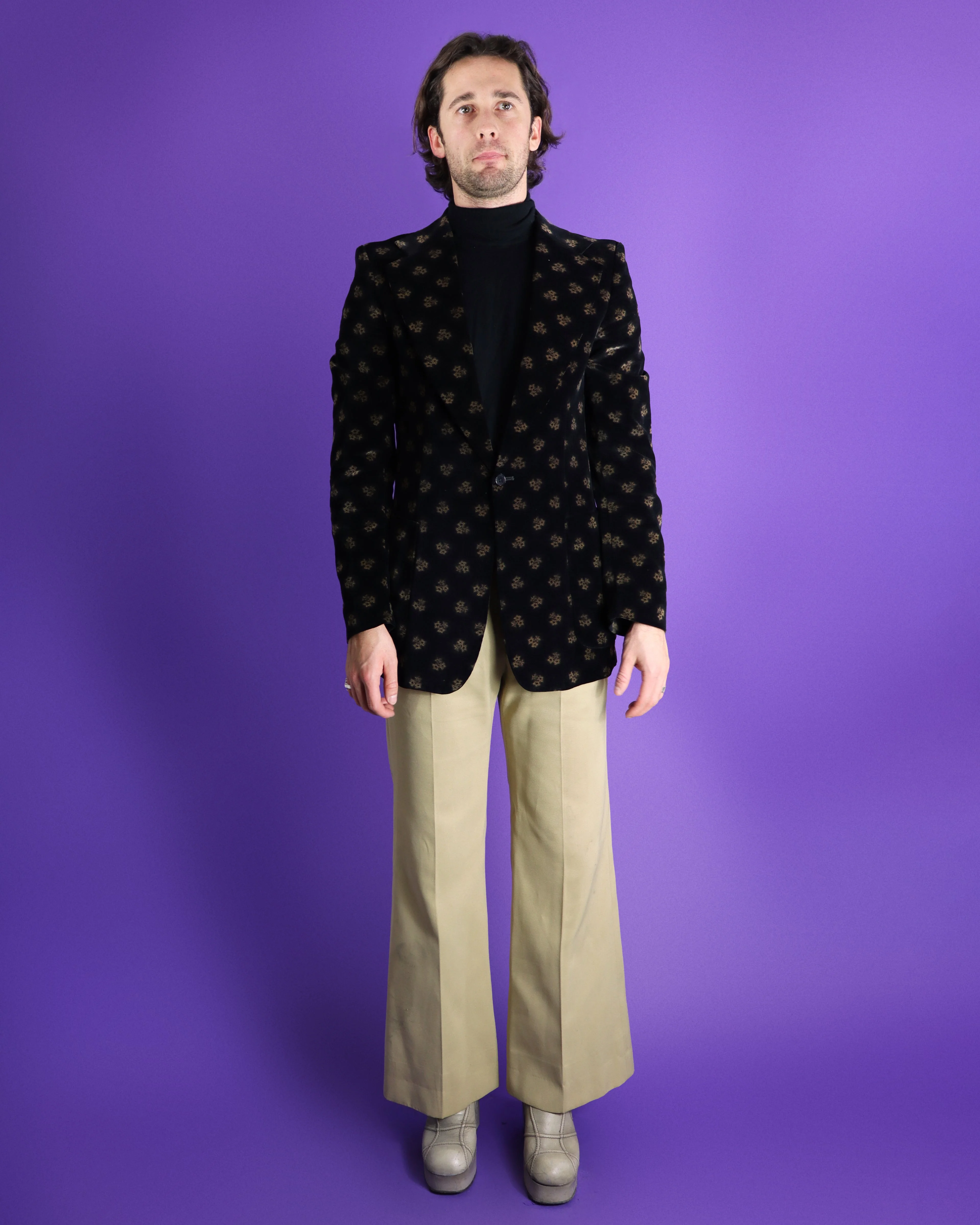 Vintage 1970s Stellular Floral Velvet Printed Blazer - Image 147