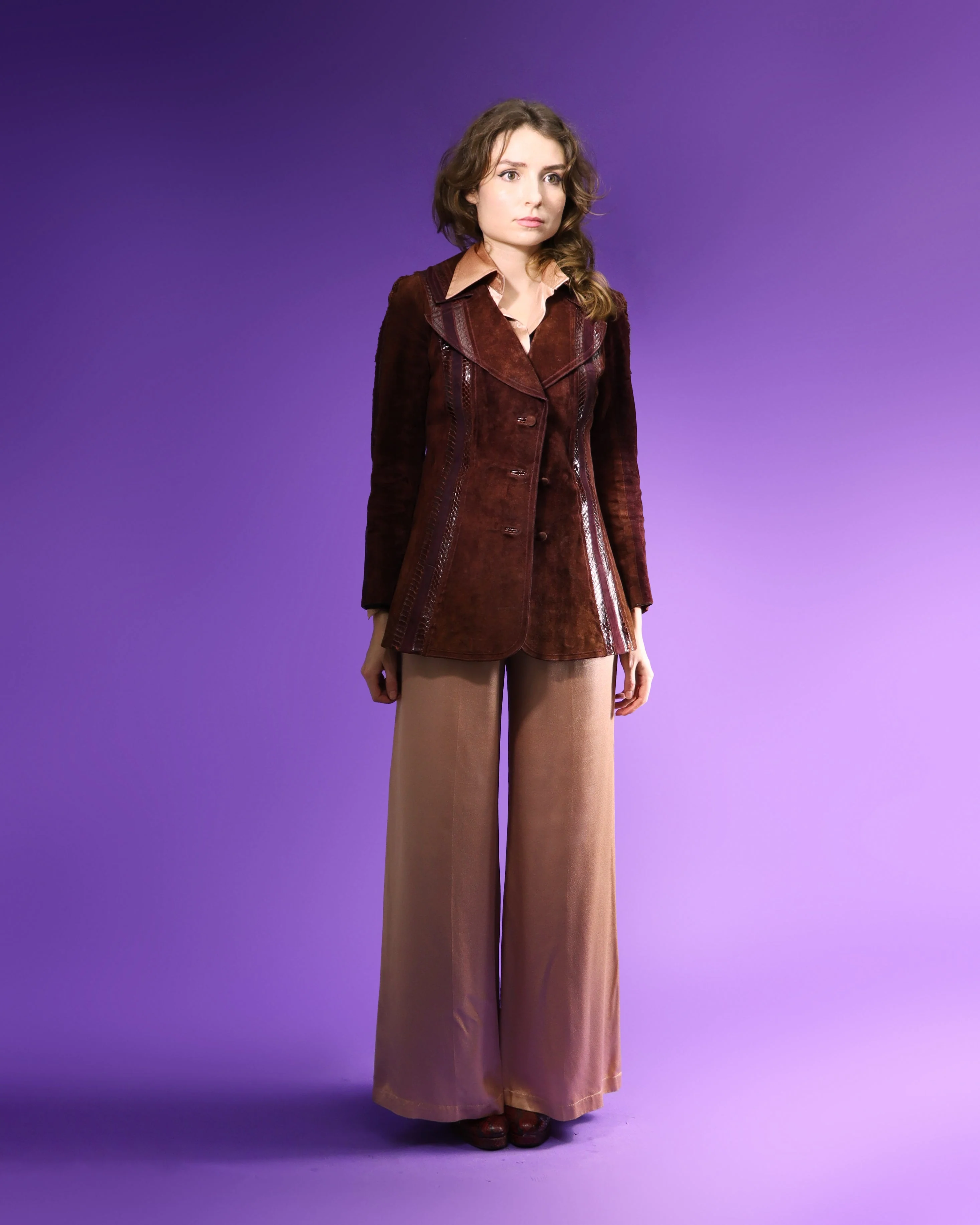 Vintage 1970s Suede Jacket with Snakeskin Stripes - Image 19