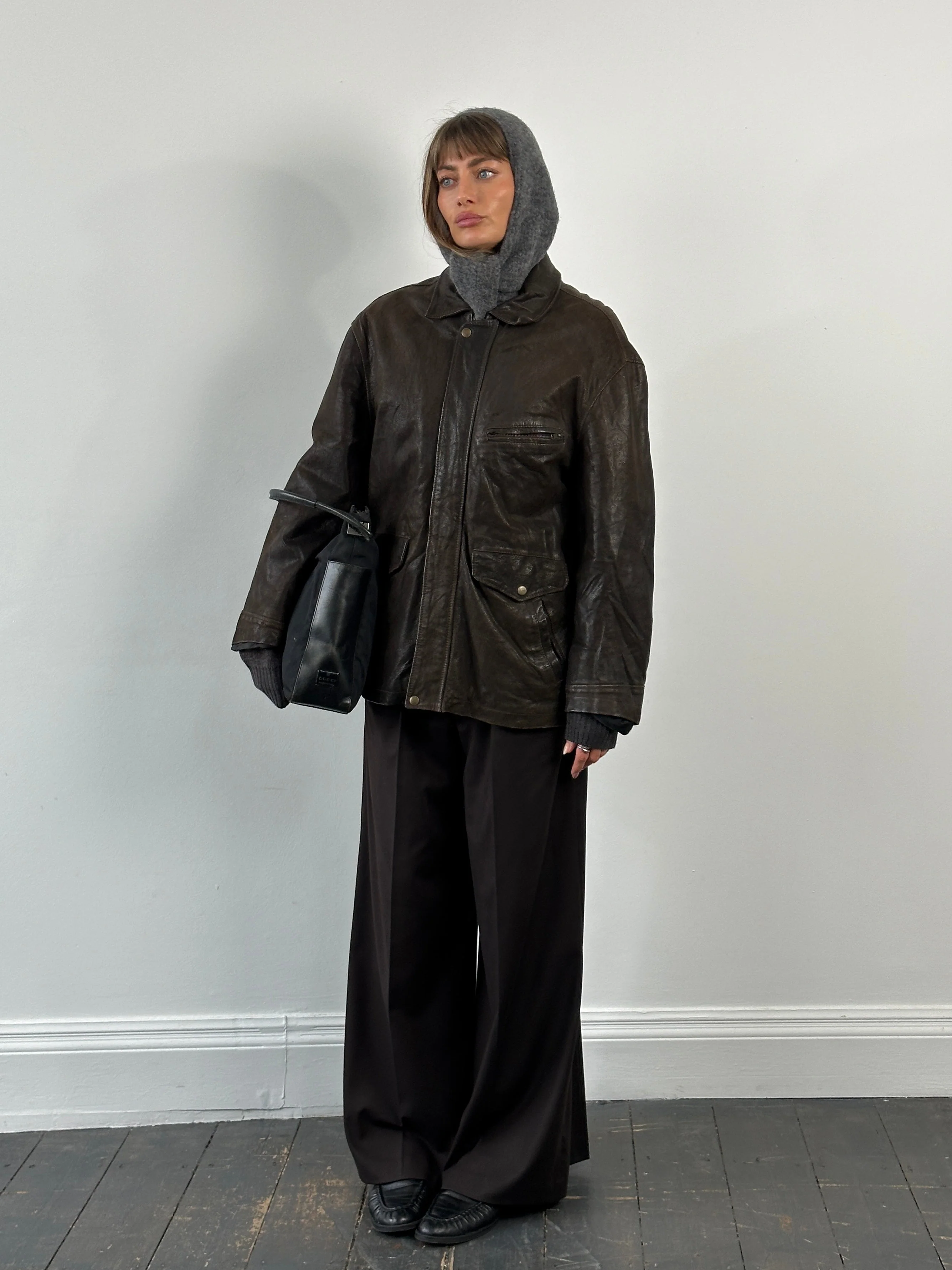 Vintage 1980s Concealed Placket Leather Jacket - L/XL - Image 53