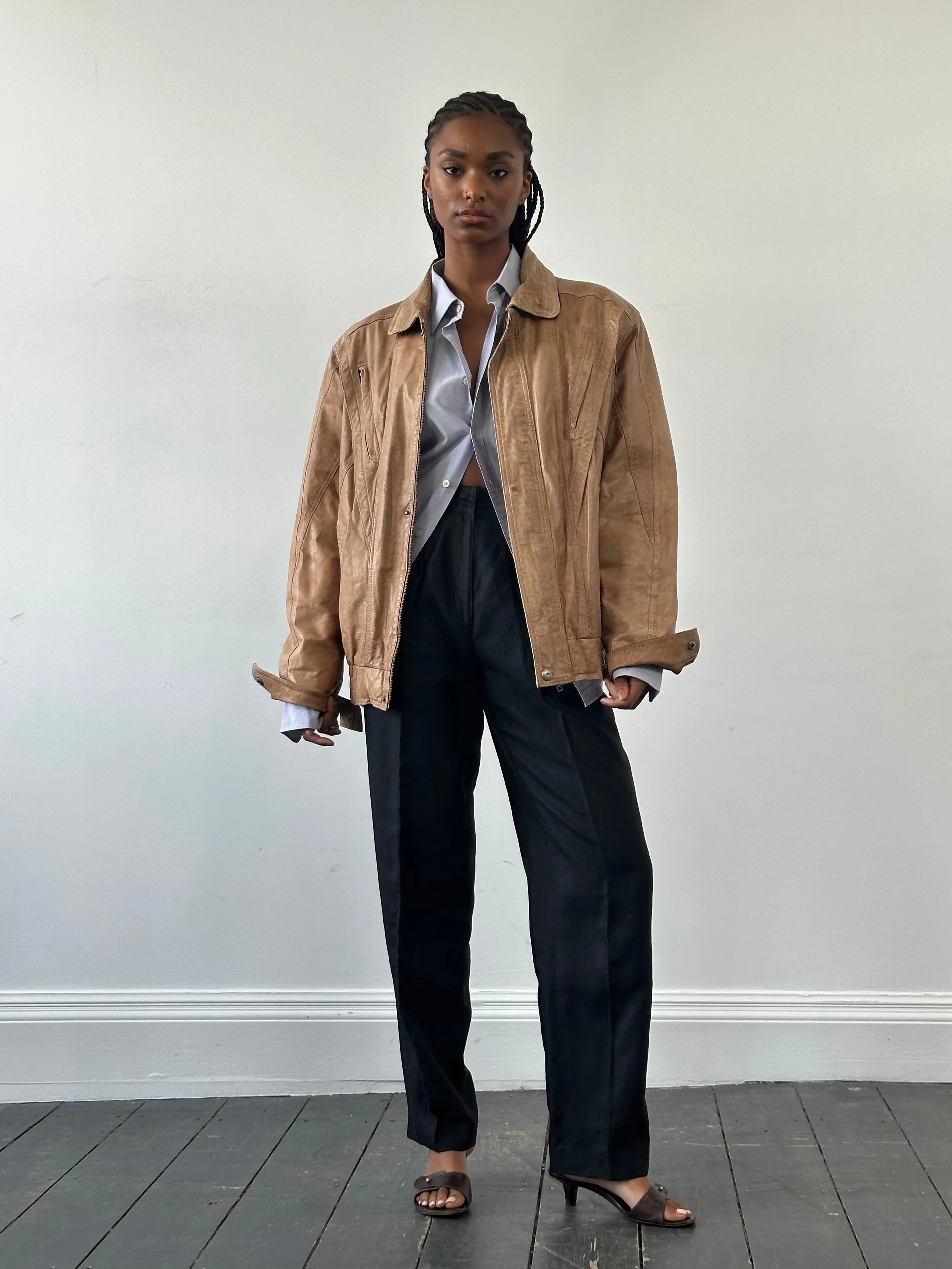 Vintage 1990’s Leather Bomber Jacket - L - Image 19