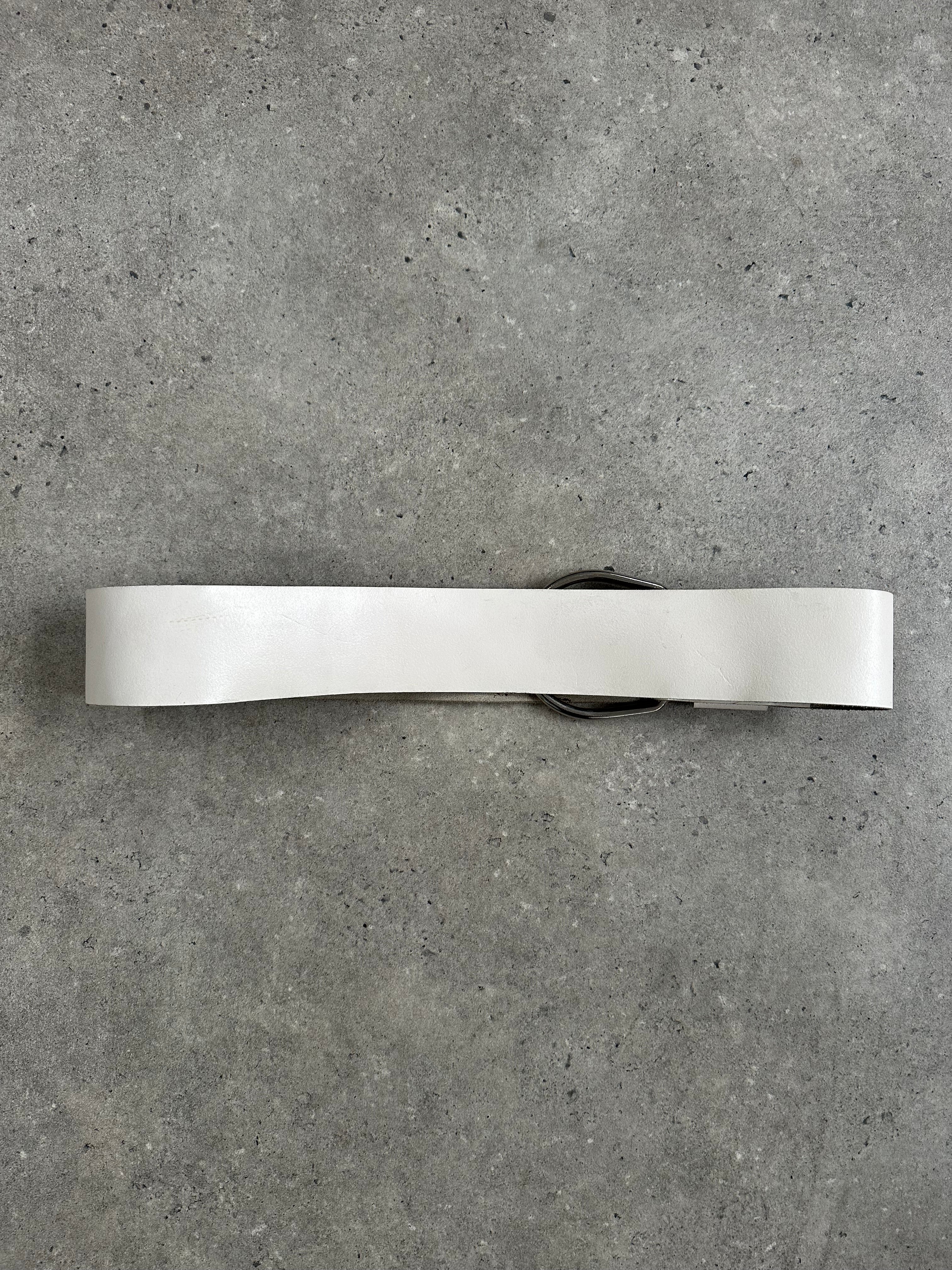 Vintage 1990s Chrome Chunky Leather Belt - W27-34 - Image 12