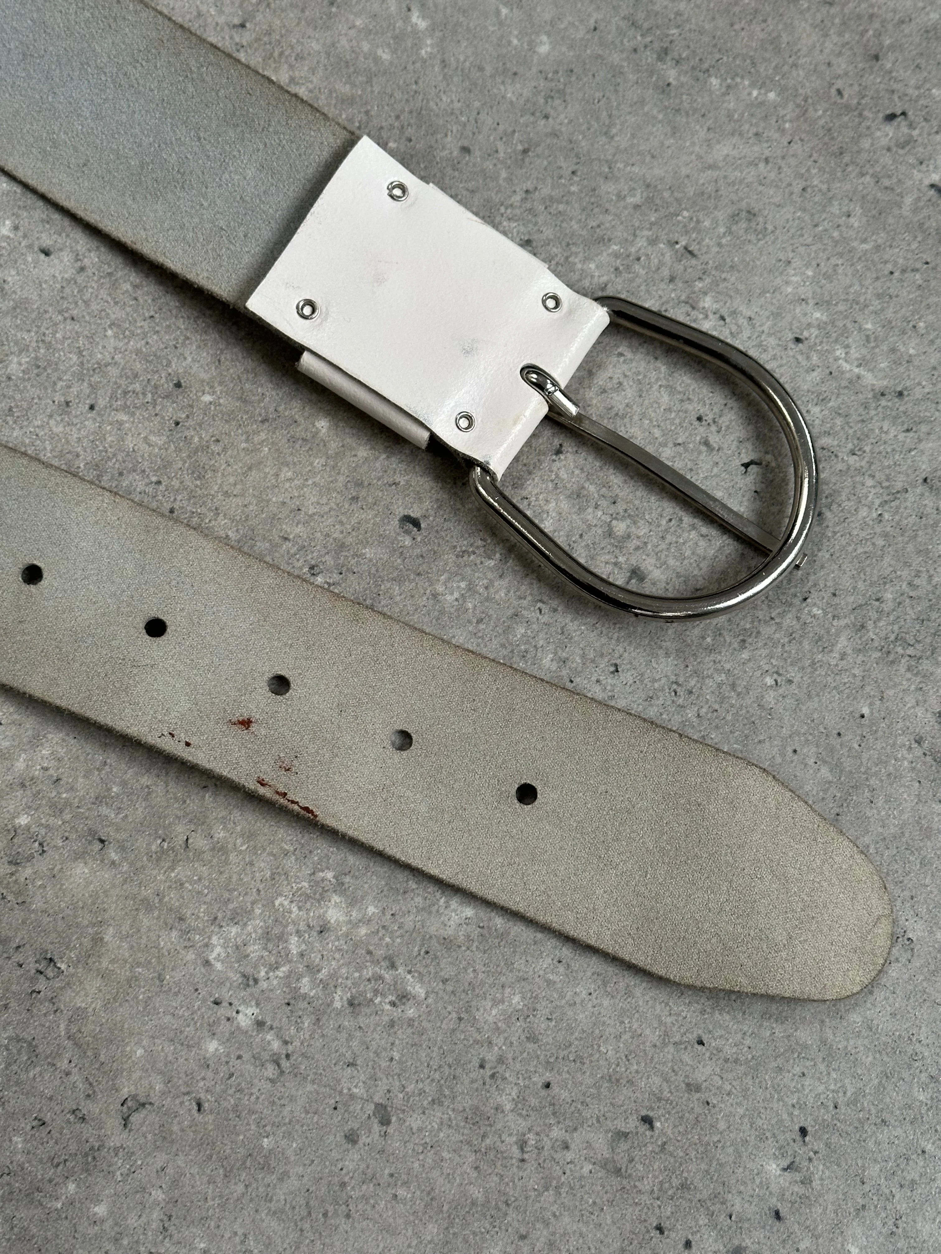 Vintage 1990s Chrome Chunky Leather Belt - W27-34 - Image 7