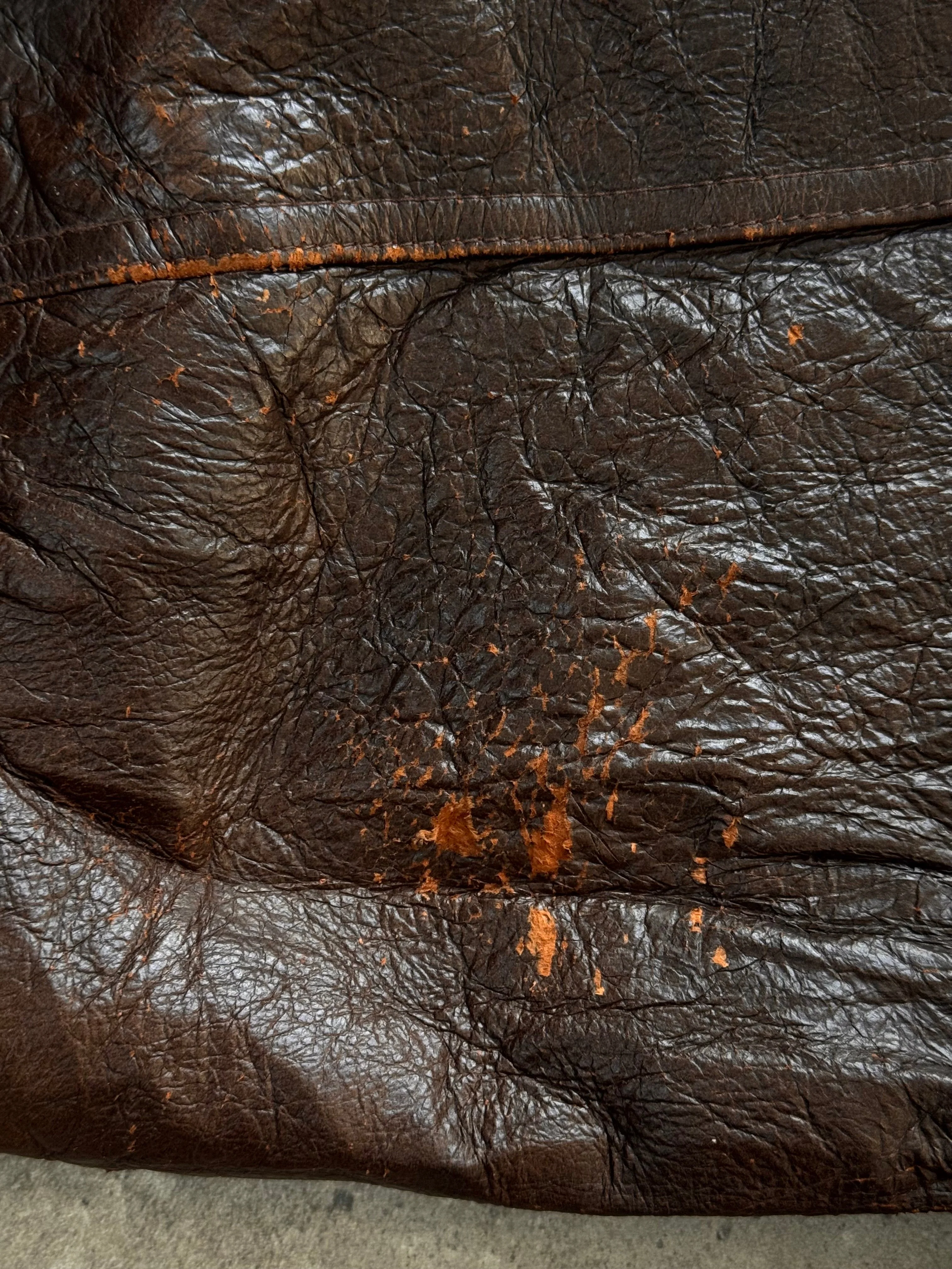 Vintage 1990s Distressed Leather Bomber Jacket - XL - Image 10