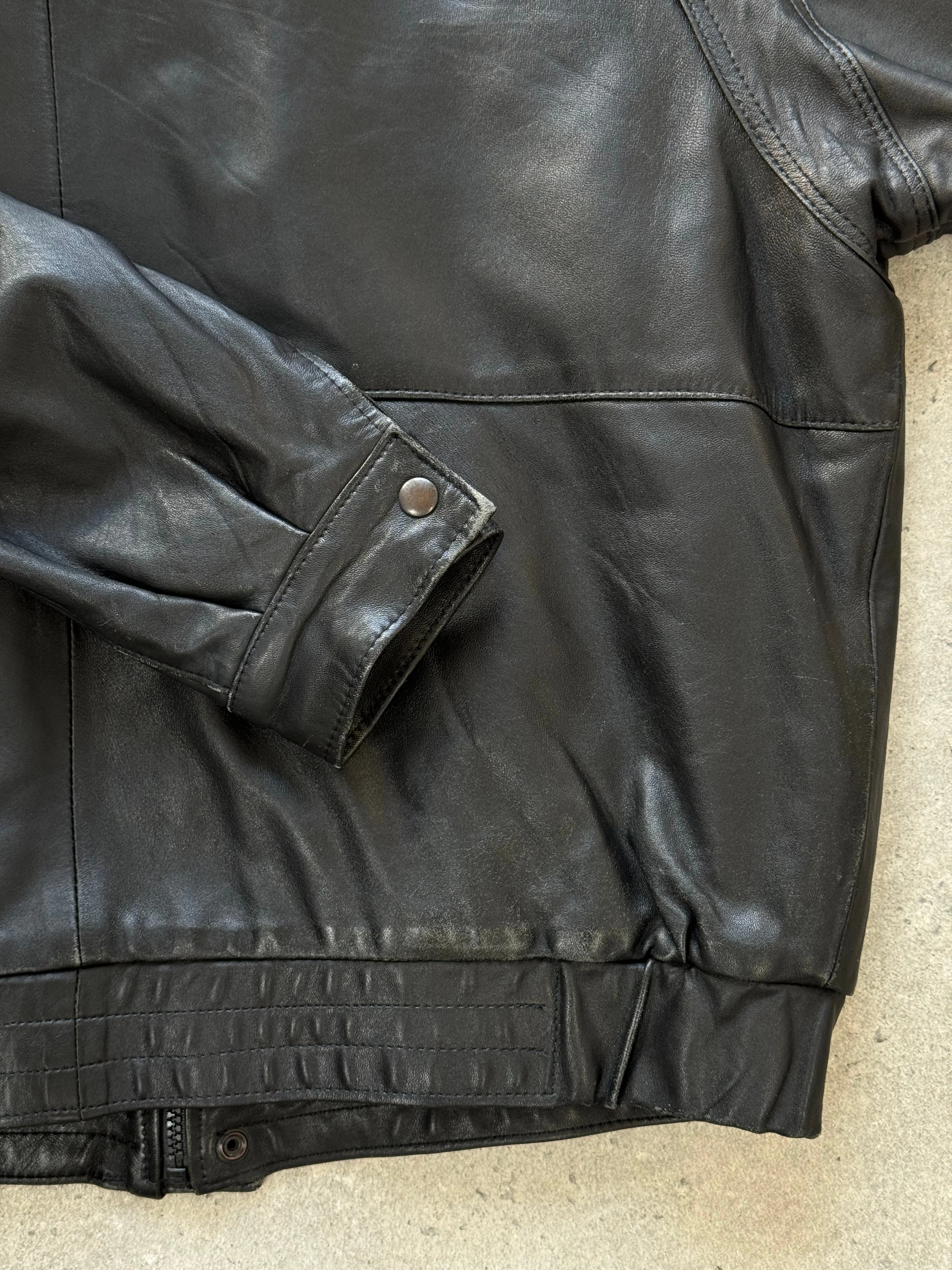 Vintage 1990s Leather Bomber Jacket - XL - Image 21