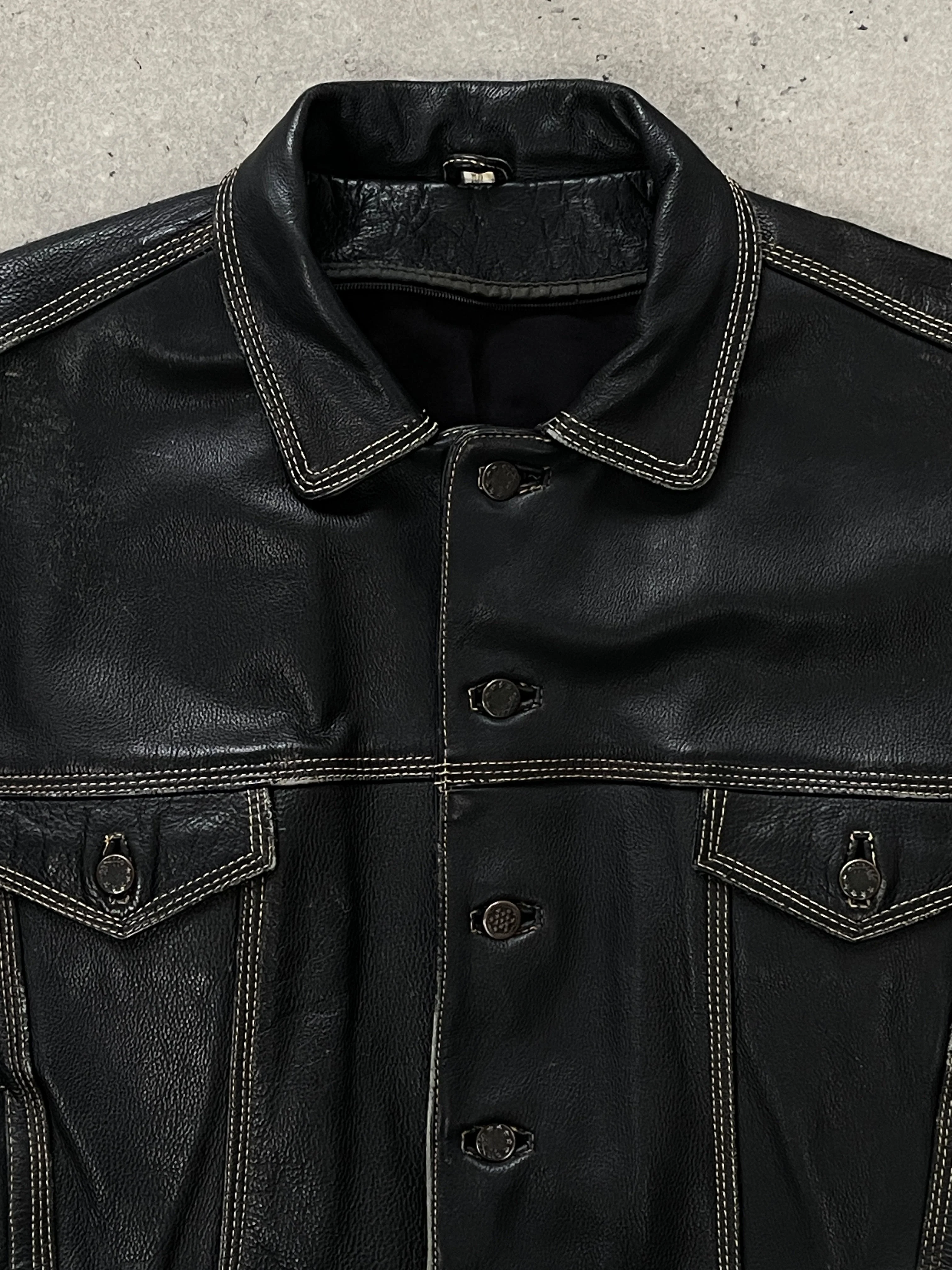 Vintage 1990s Leather Boxy Jacket - M/L - Image 24