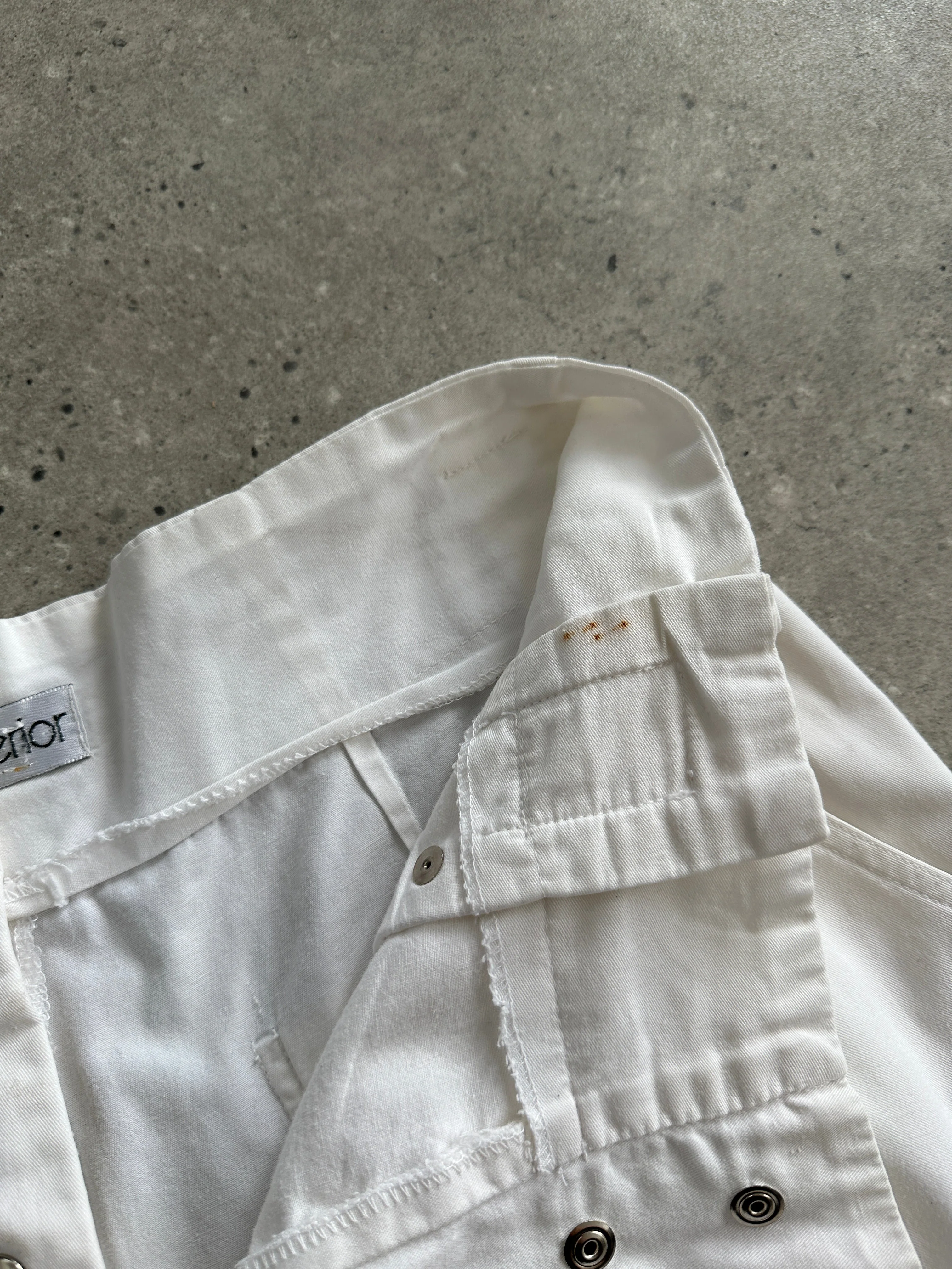 Vintage 1990s Pure Cotton High Waisted Tapered Trousers - W26 - Image 6