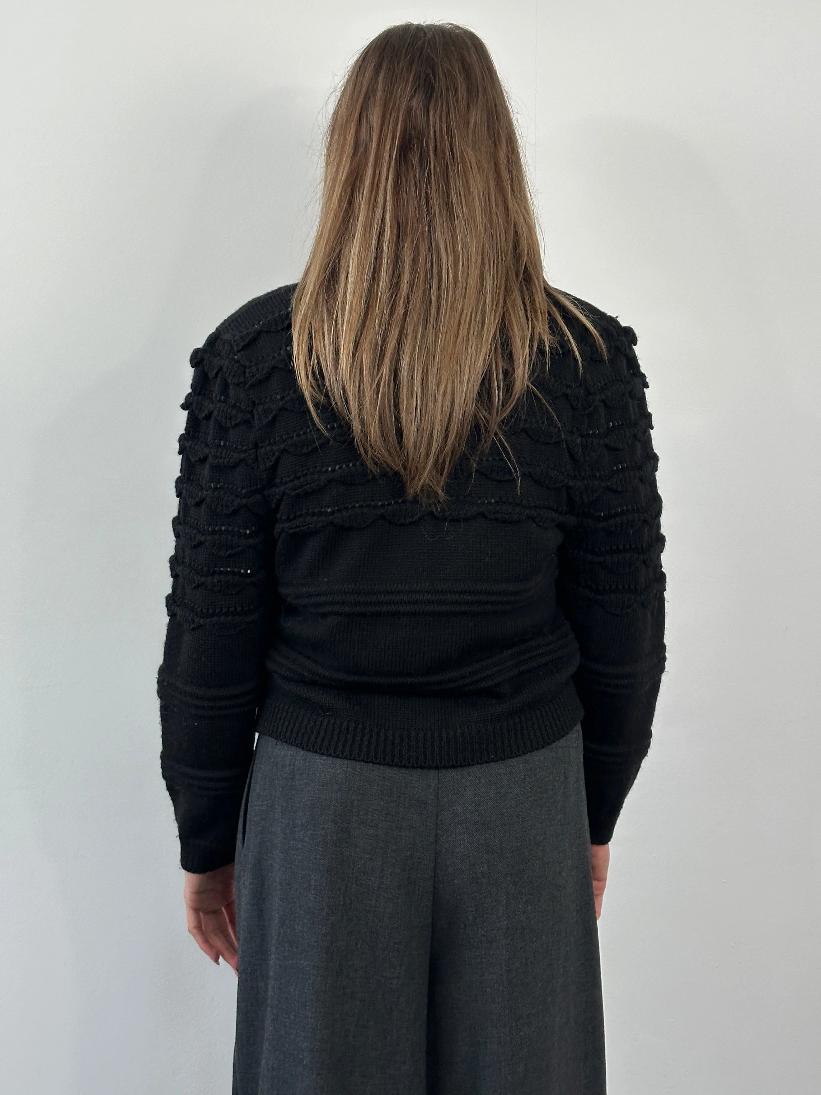 Vintage 1990s Pure Wool Knitted Cardigan - M - Image 14