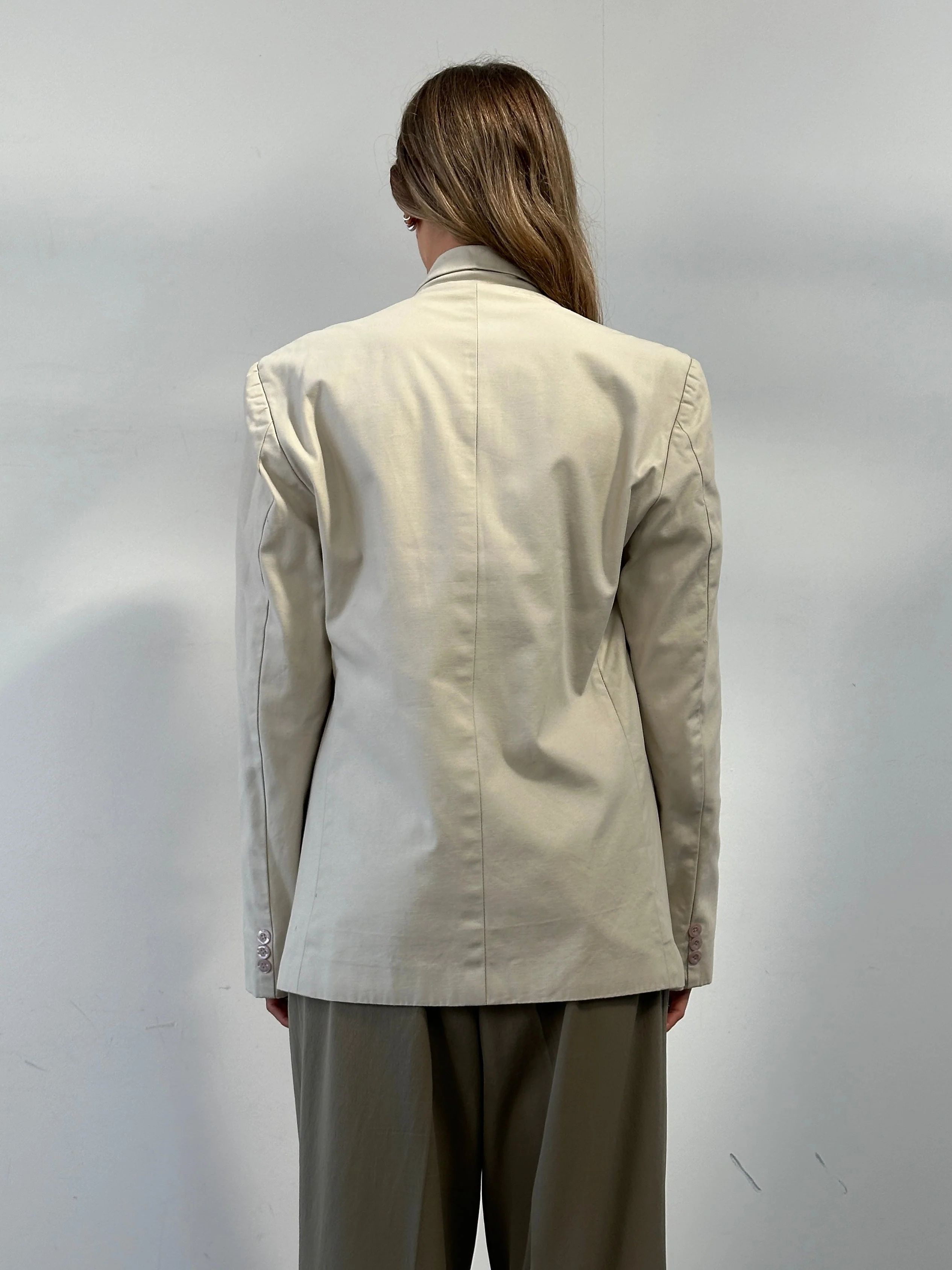 Vintage Cotton Single Breasted Blazer - L - Image 14