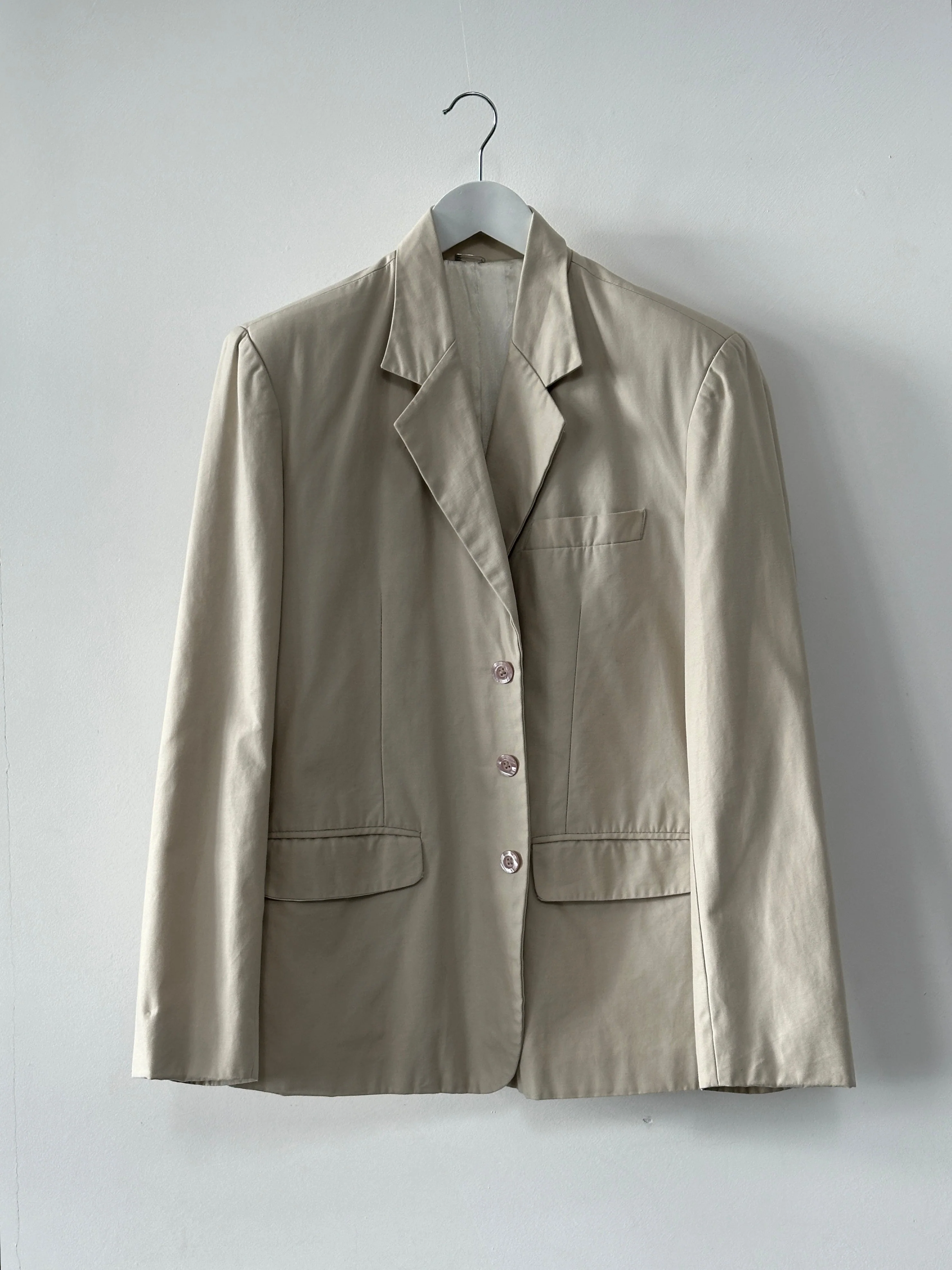 Vintage Cotton Single Breasted Blazer - L - Image 16