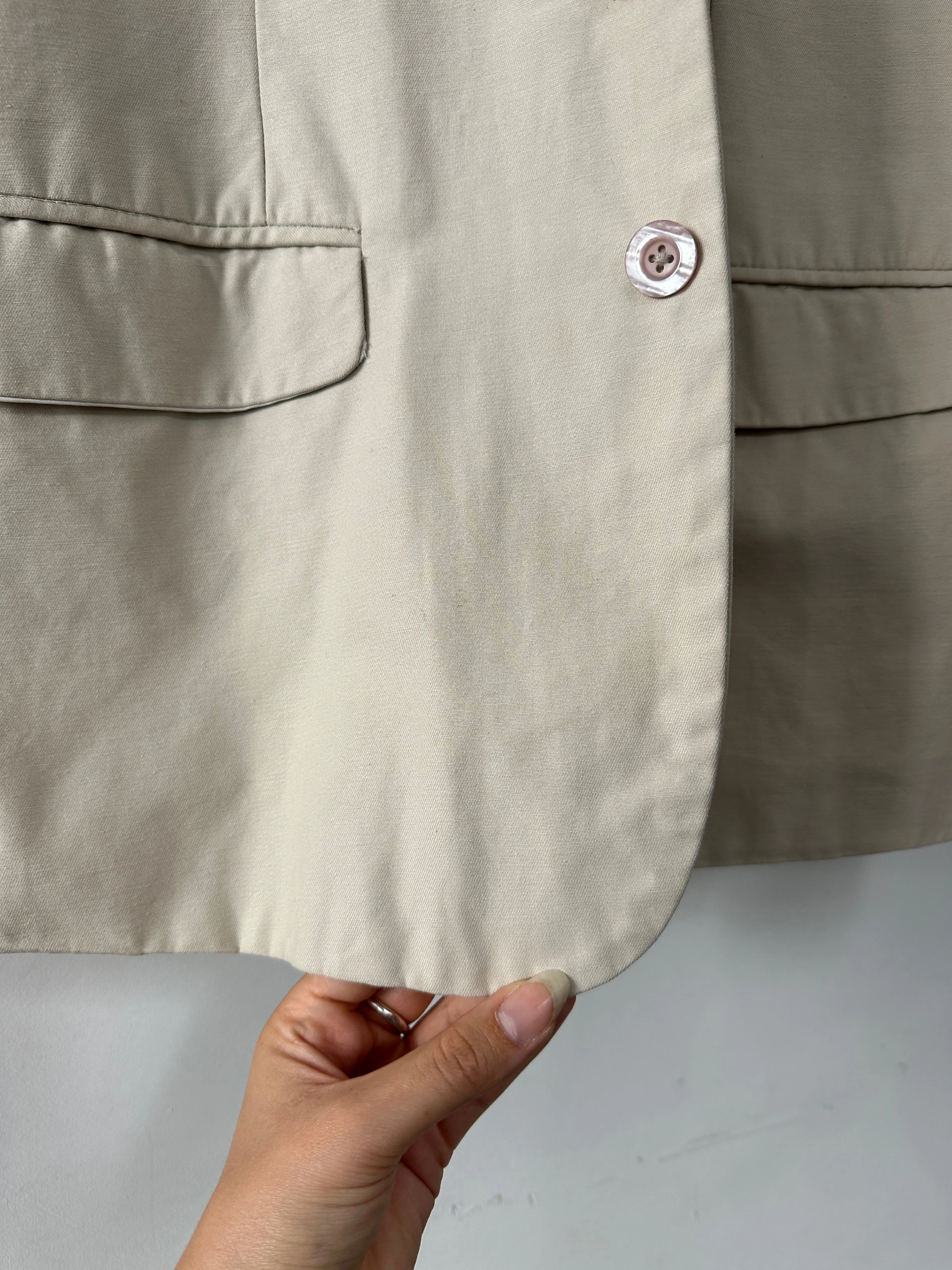 Vintage Cotton Single Breasted Blazer - L - Image 18